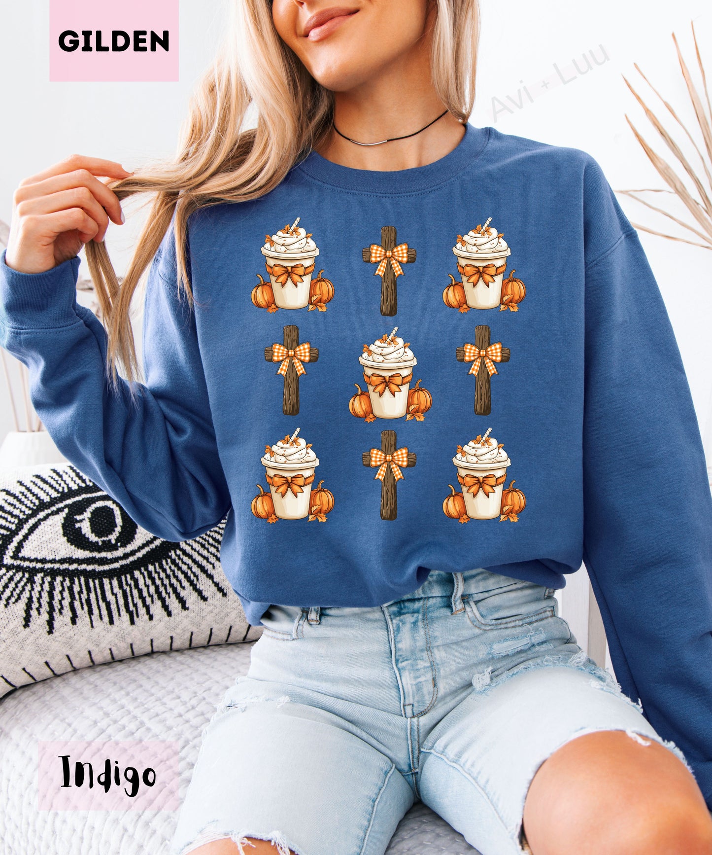 Pumpkin Spice Cross | Gilden Unisex Sweatshirt