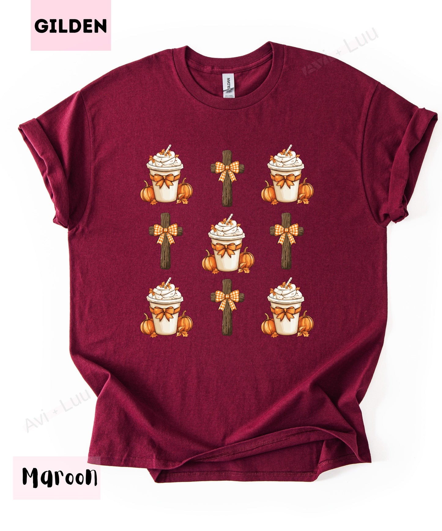 Cross and Pumpkin Spice | Gilden Unisex T-Shirt
