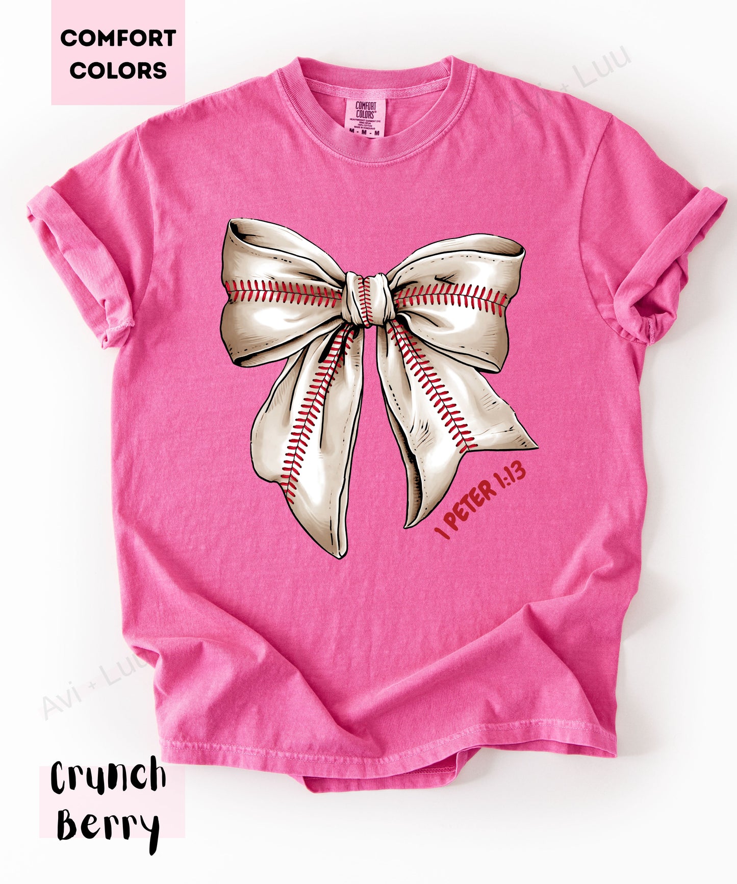 Baseball Bow | Comfort Colors Unisex T-Shirt