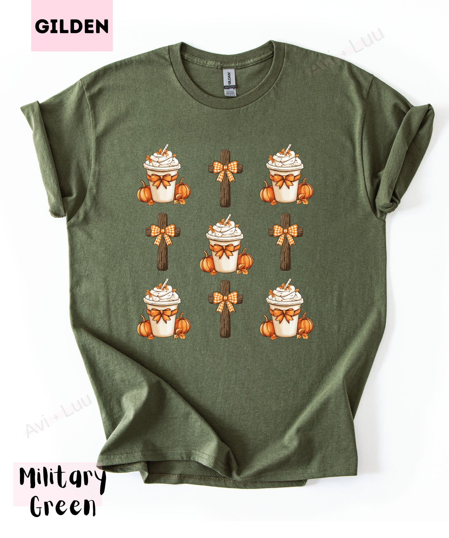 Cross and Pumpkin Spice | Gilden Unisex T-Shirt