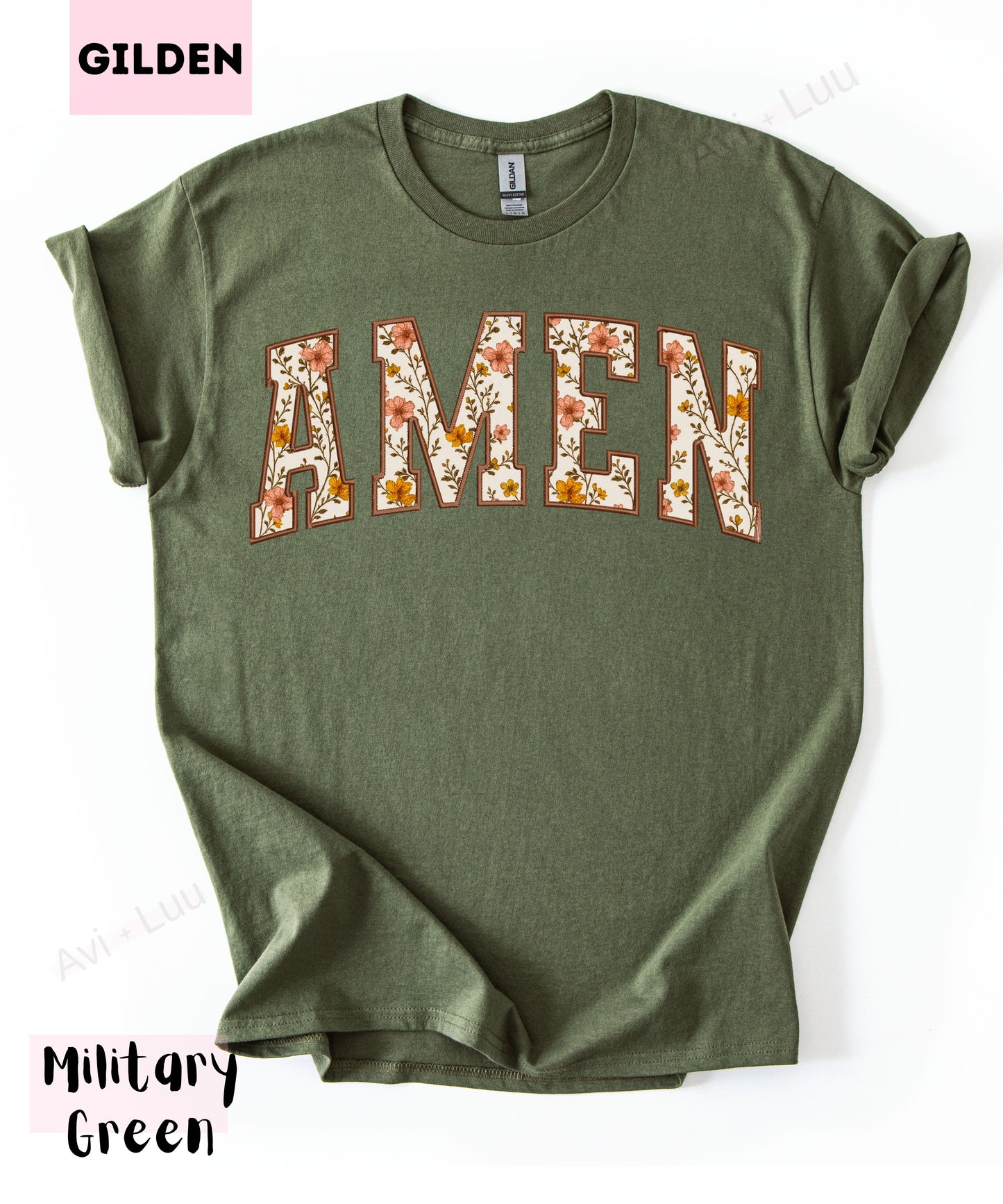 Floral AMEN | Gilden Unisex T-Shirt