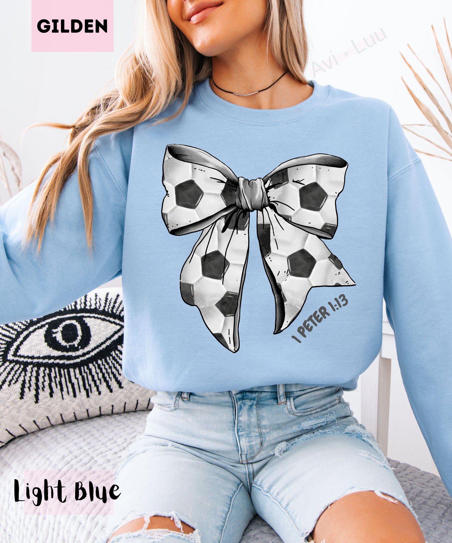 Soccer Bow | Gilden Unisex Sweatshirt