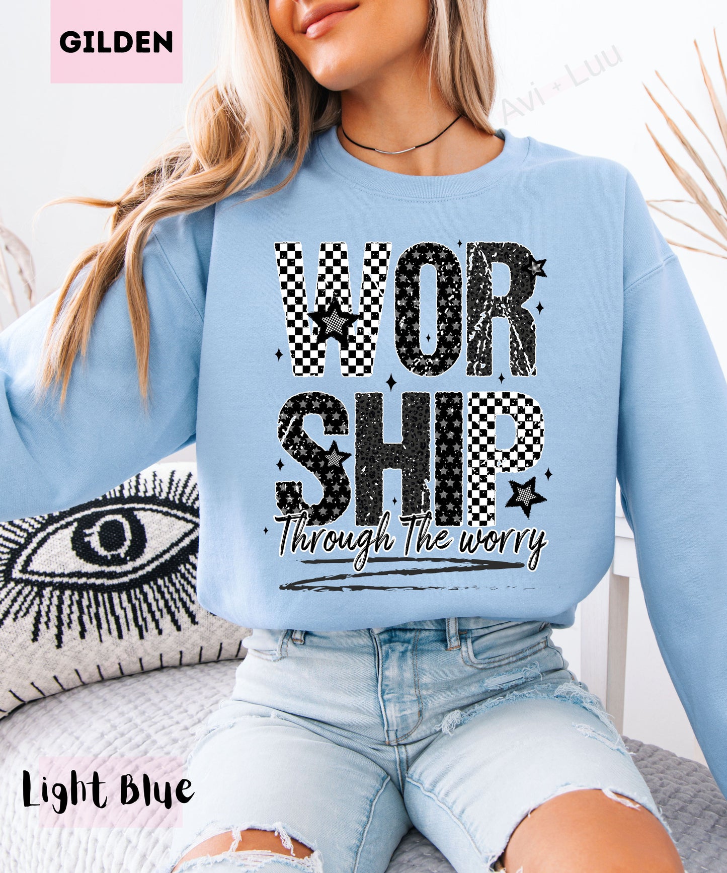 Worship Checkered | Gilden Unisex Sweatshirt