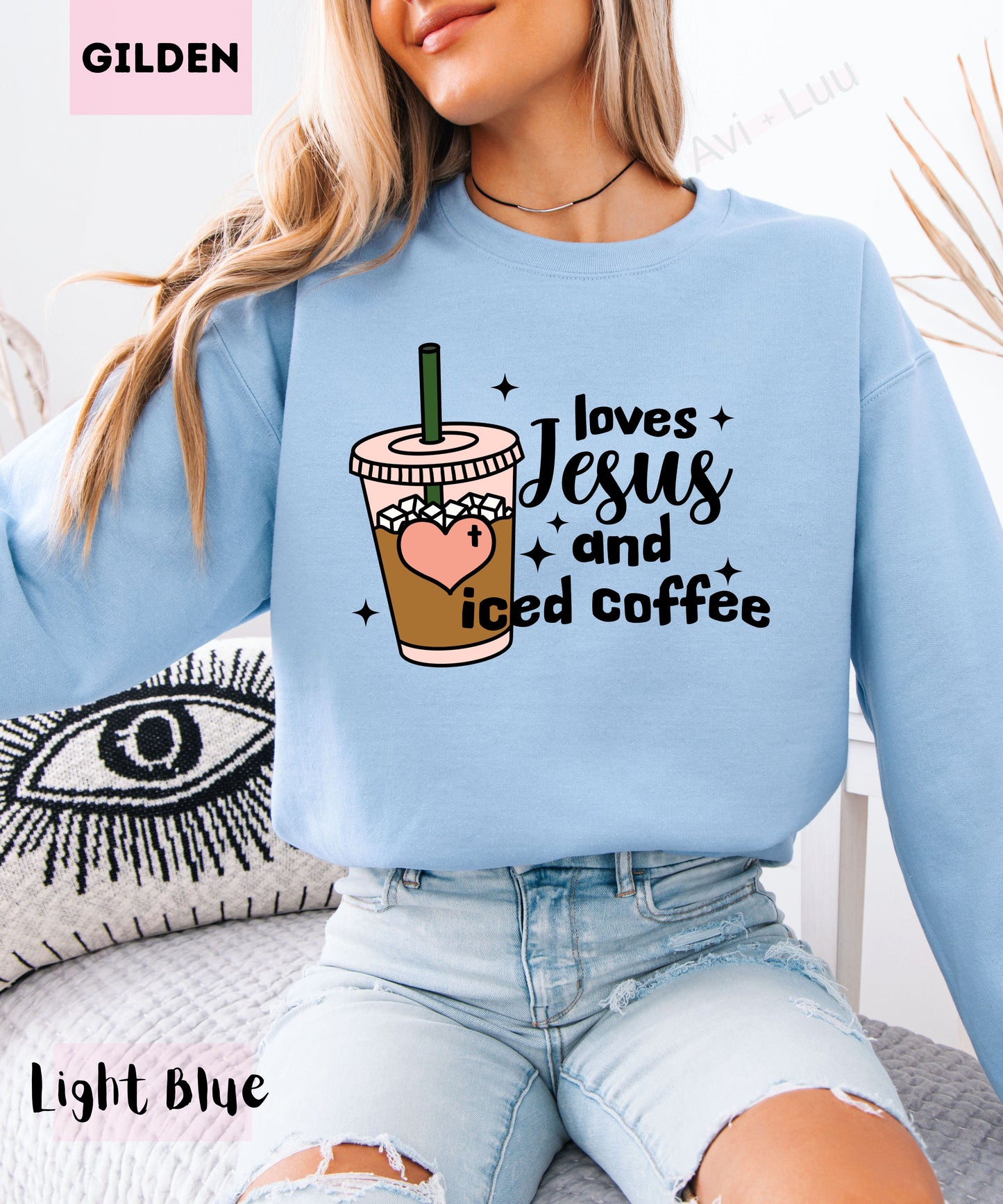 Love Jesus And Iced Coffee | Gilden Unisex Sweatshirt