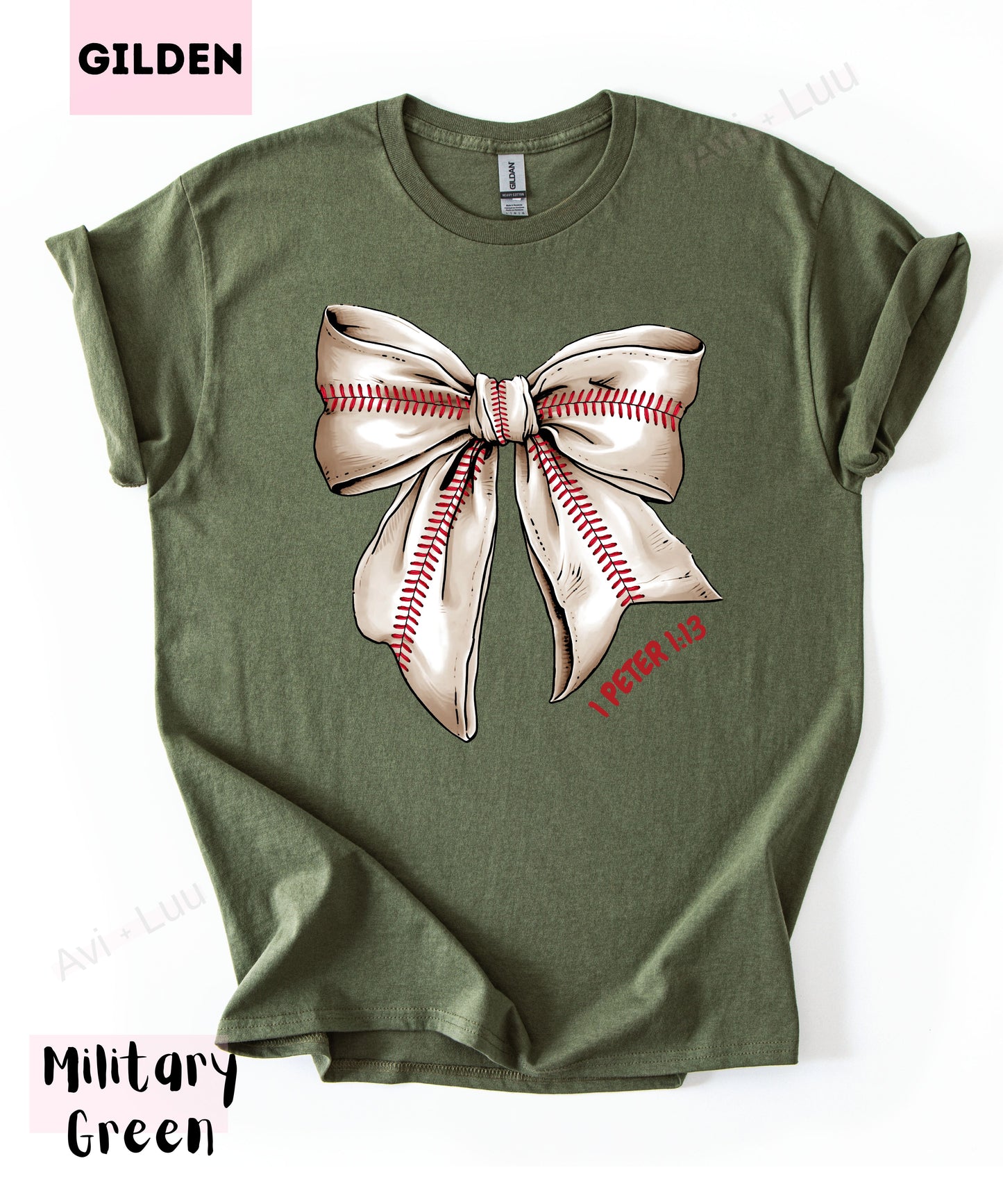 Baseball Bow | Gilden Unisex T-Shirt