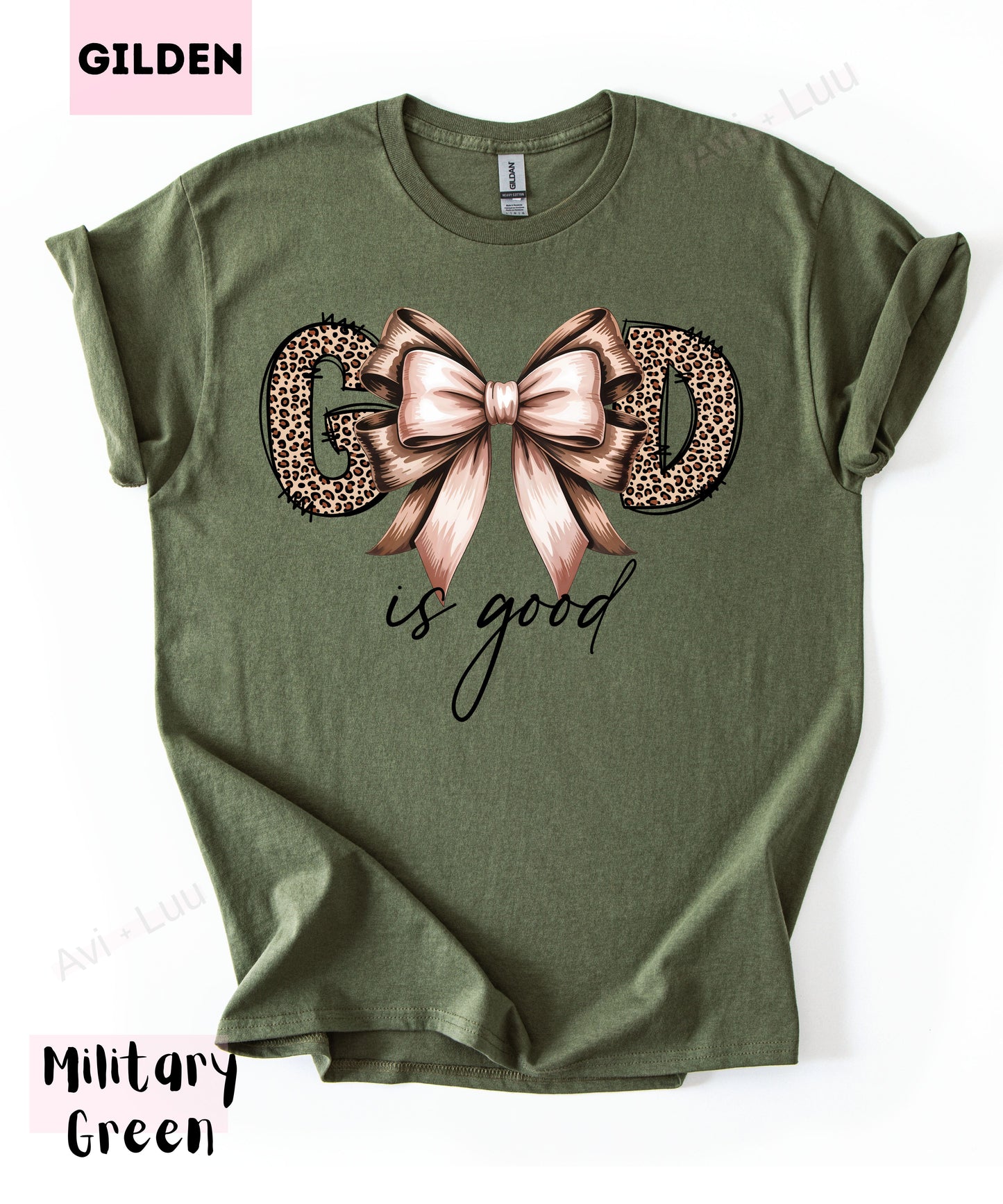 Cheetah God Is Good Bow | Gilden Unisex T-Shirt