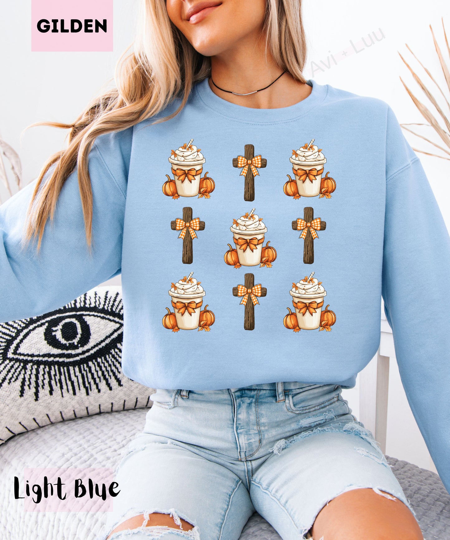 Pumpkin Spice Cross | Gilden Unisex Sweatshirt