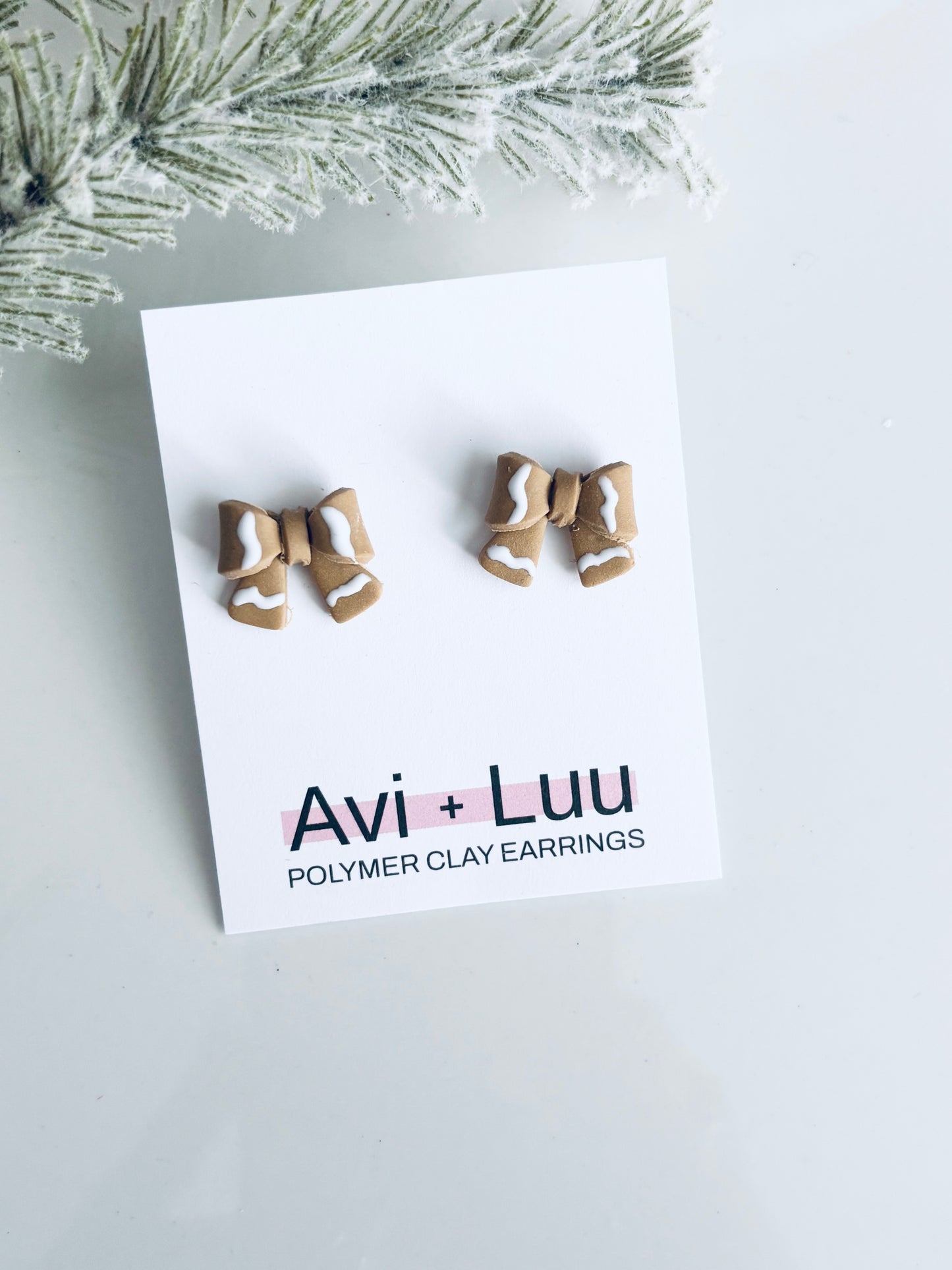 Gingerbread Bow Studs
