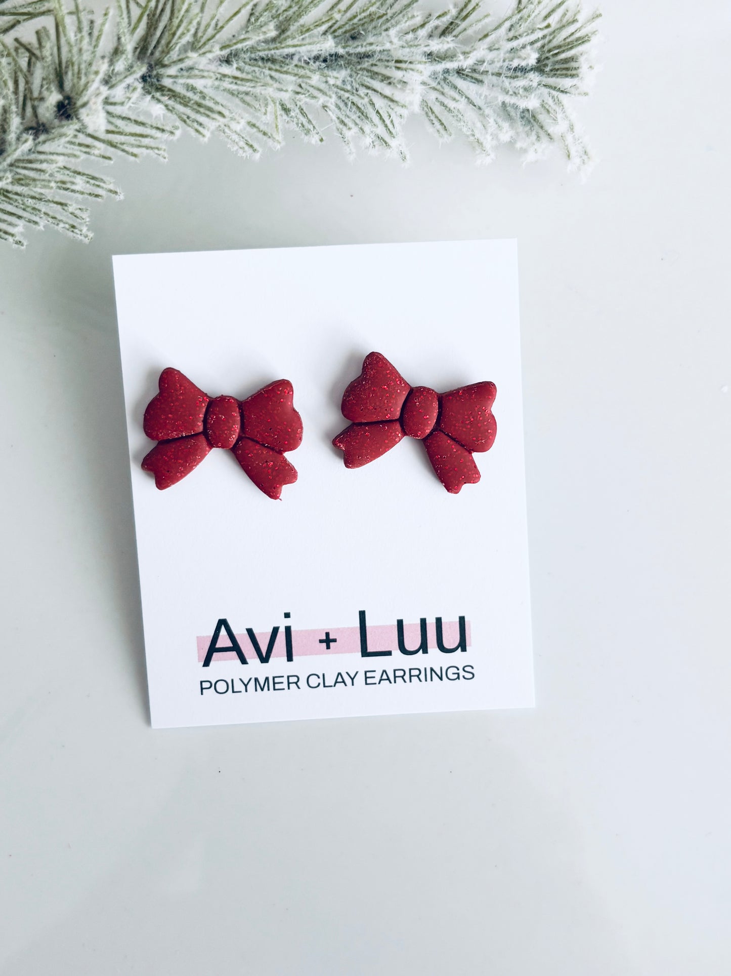 Red Bow Studs