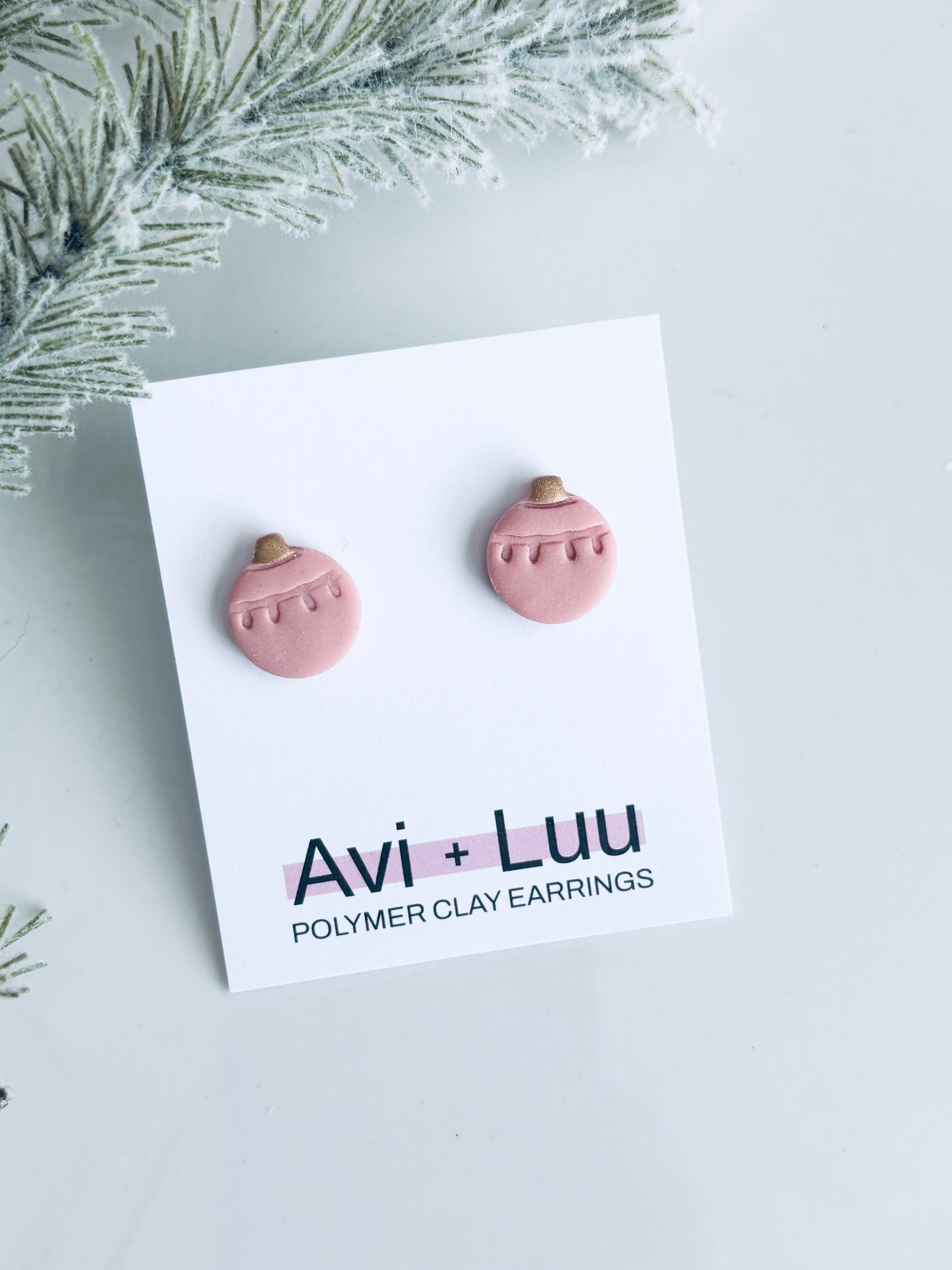 Pink Ornament Studs