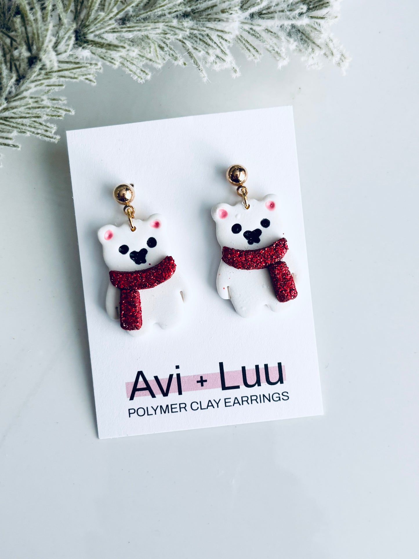 Polar Bear Red Dangles