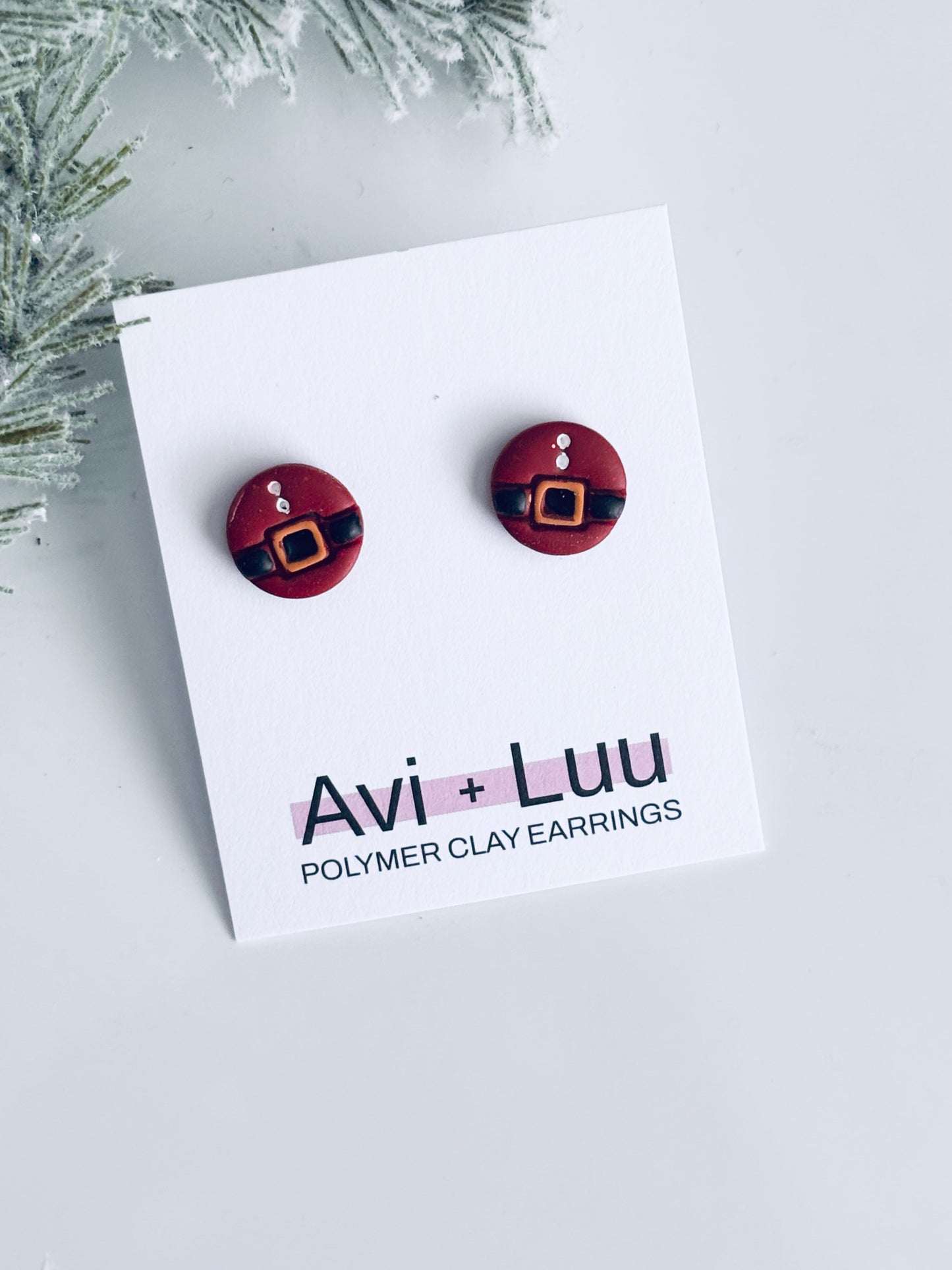 Santa Button Studs