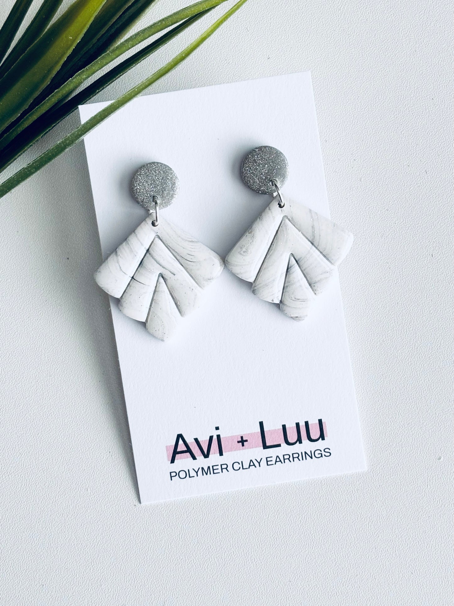 Silver Grey Fan Dangle