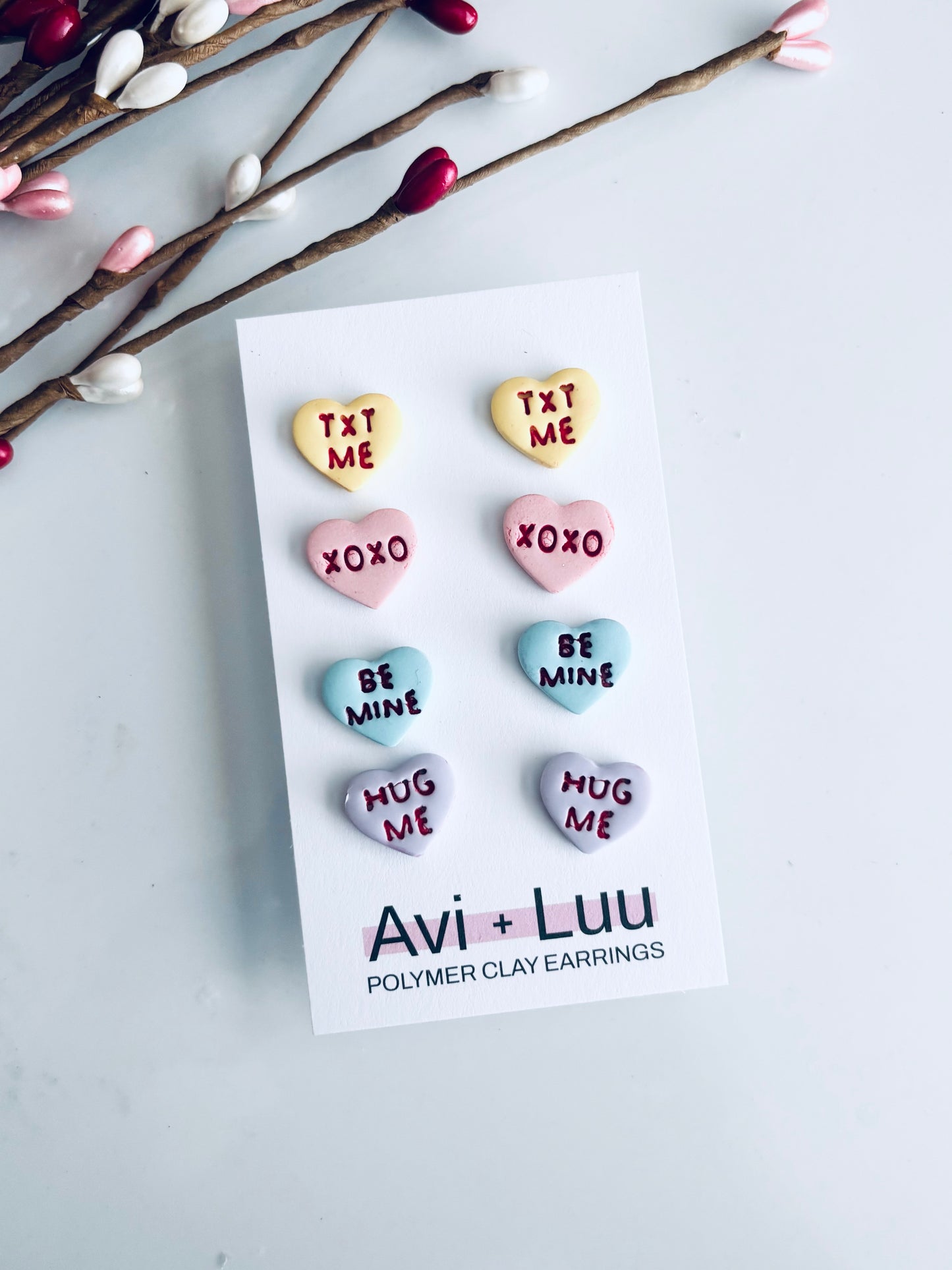 Candy Heart Studs
