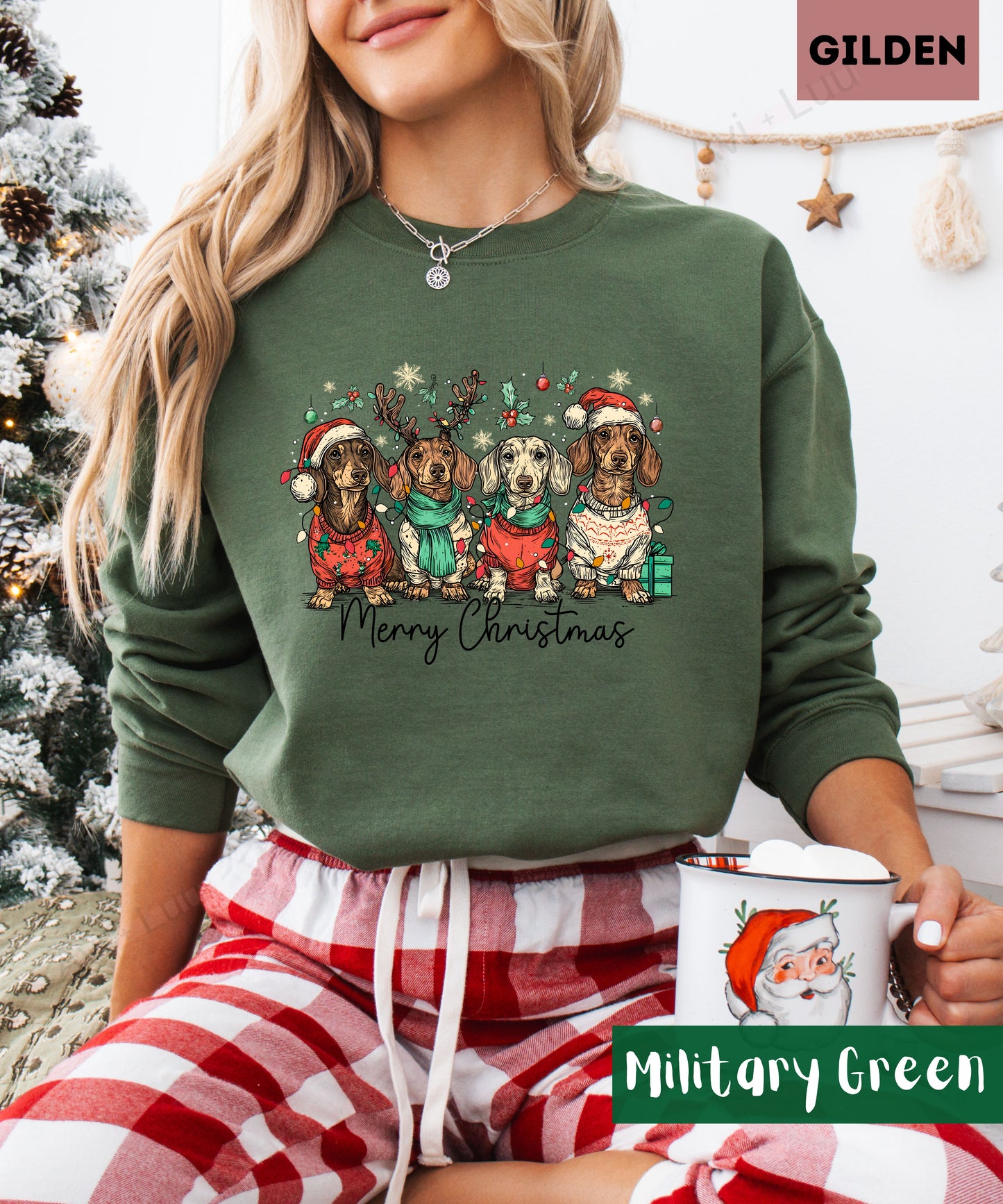Dog Merry Christmas | Gilden Unisex Sweatshirt