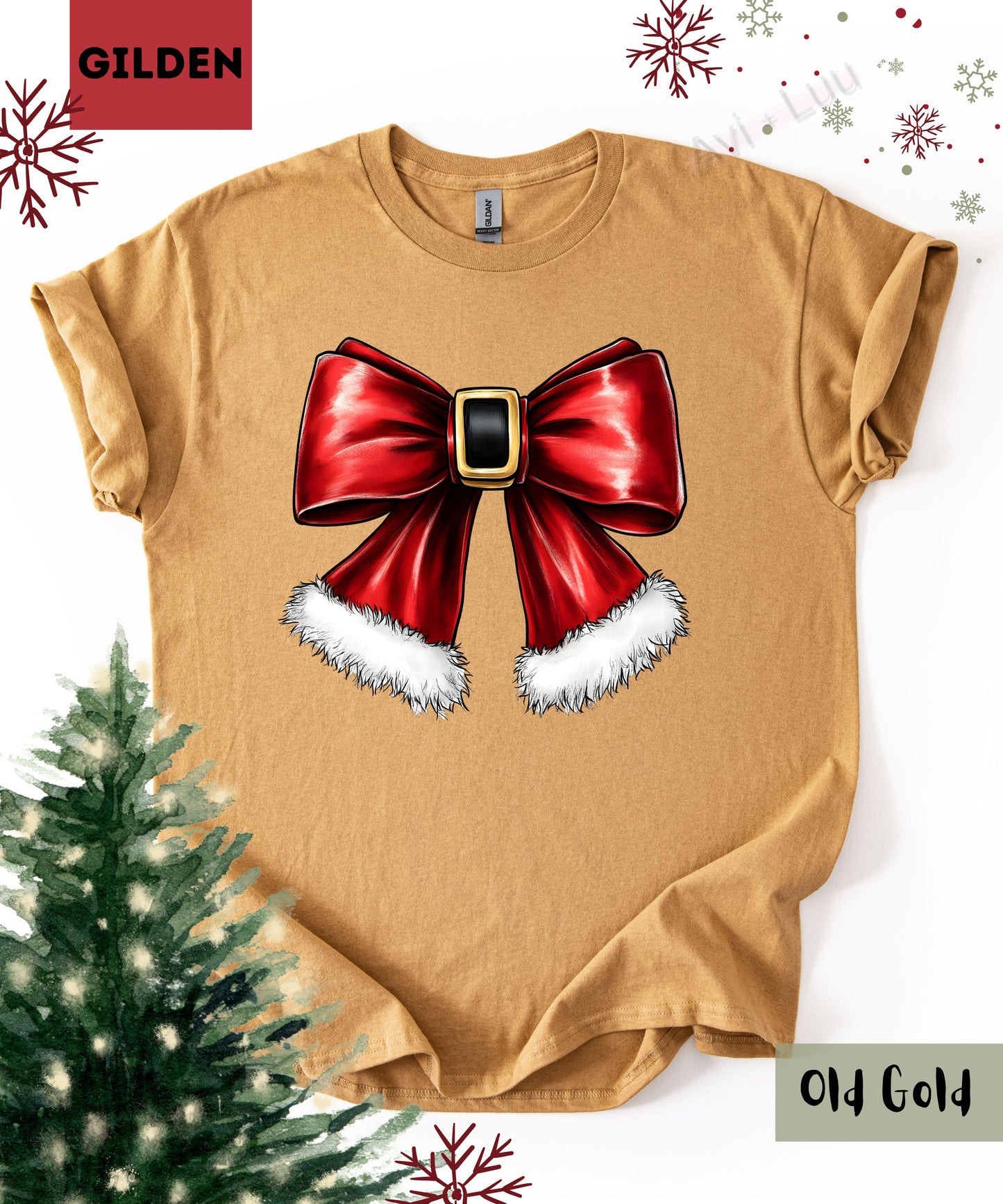 Santa Bow | Gilden Unisex T-Shirt