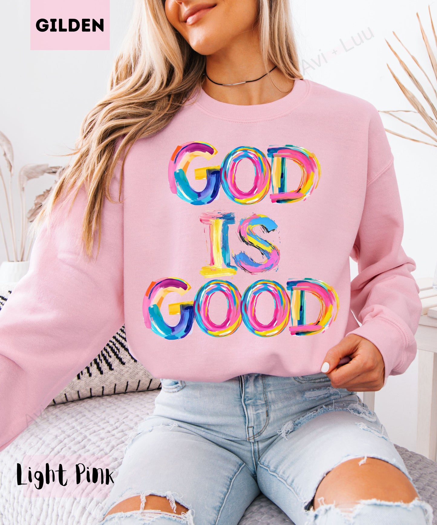 God Is Good Colorful | Gilden Unisex Sweatshirt
