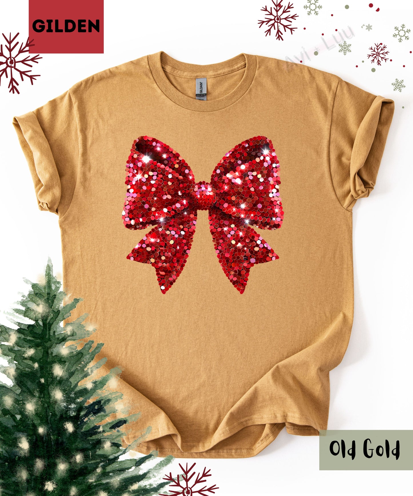 Red Bow | Gilden Unisex T-Shirt