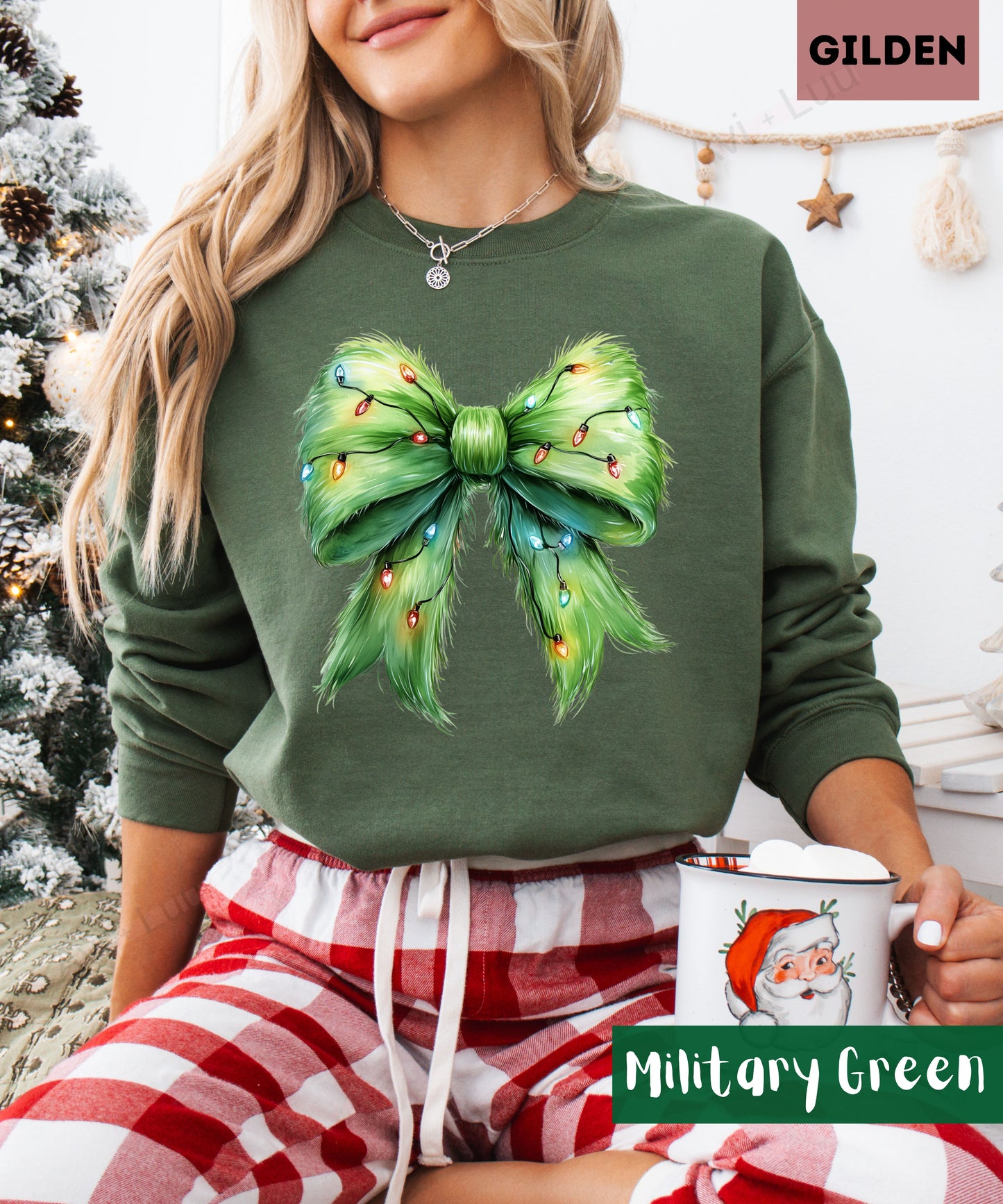 Grinch Bow | Gilden Unisex Sweatshirt