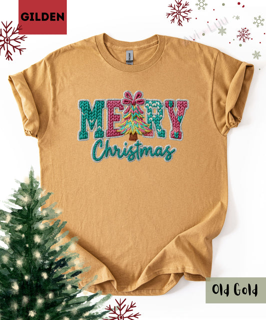 Crochet Merry Christmas | Gilden Unisex T-Shirt