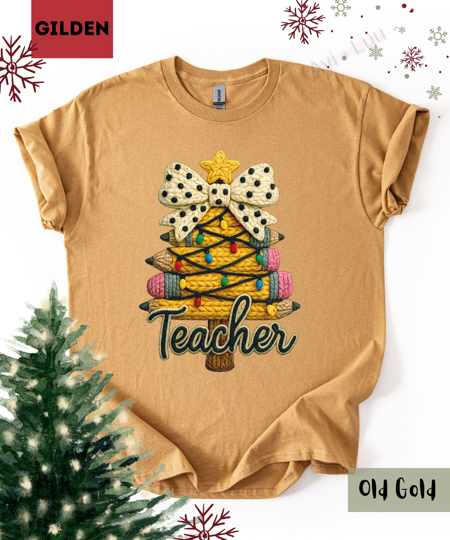 Teacher Pencil Tree | Gilden Unisex T-Shirt