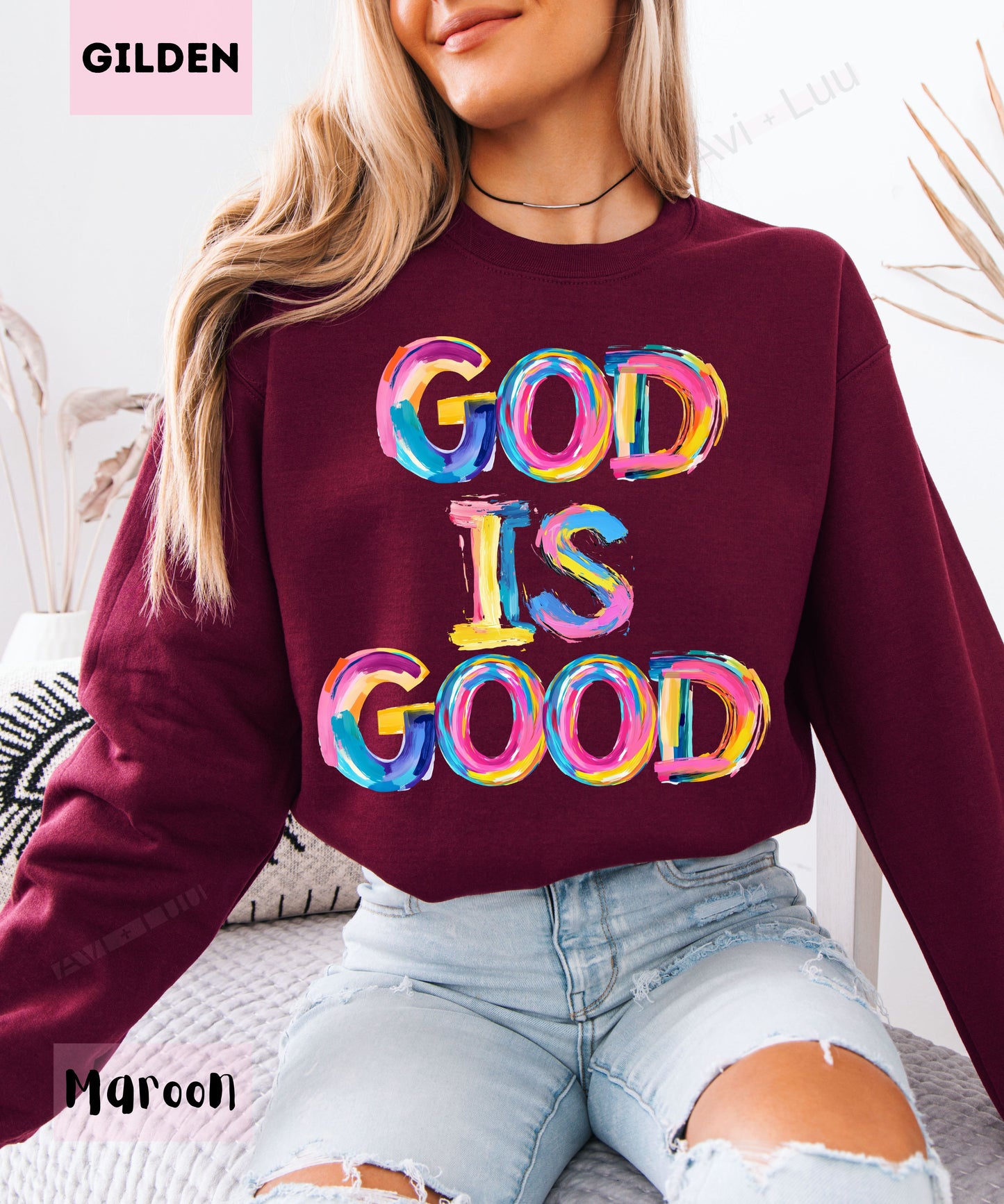 God Is Good Colorful | Gilden Unisex Sweatshirt