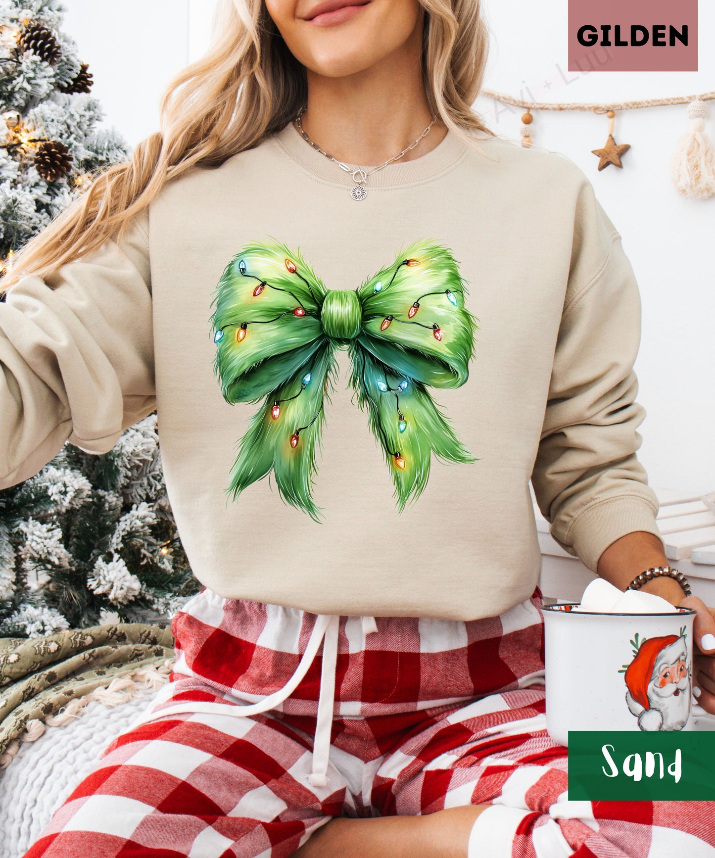 Grinch Bow | Gilden Unisex Sweatshirt
