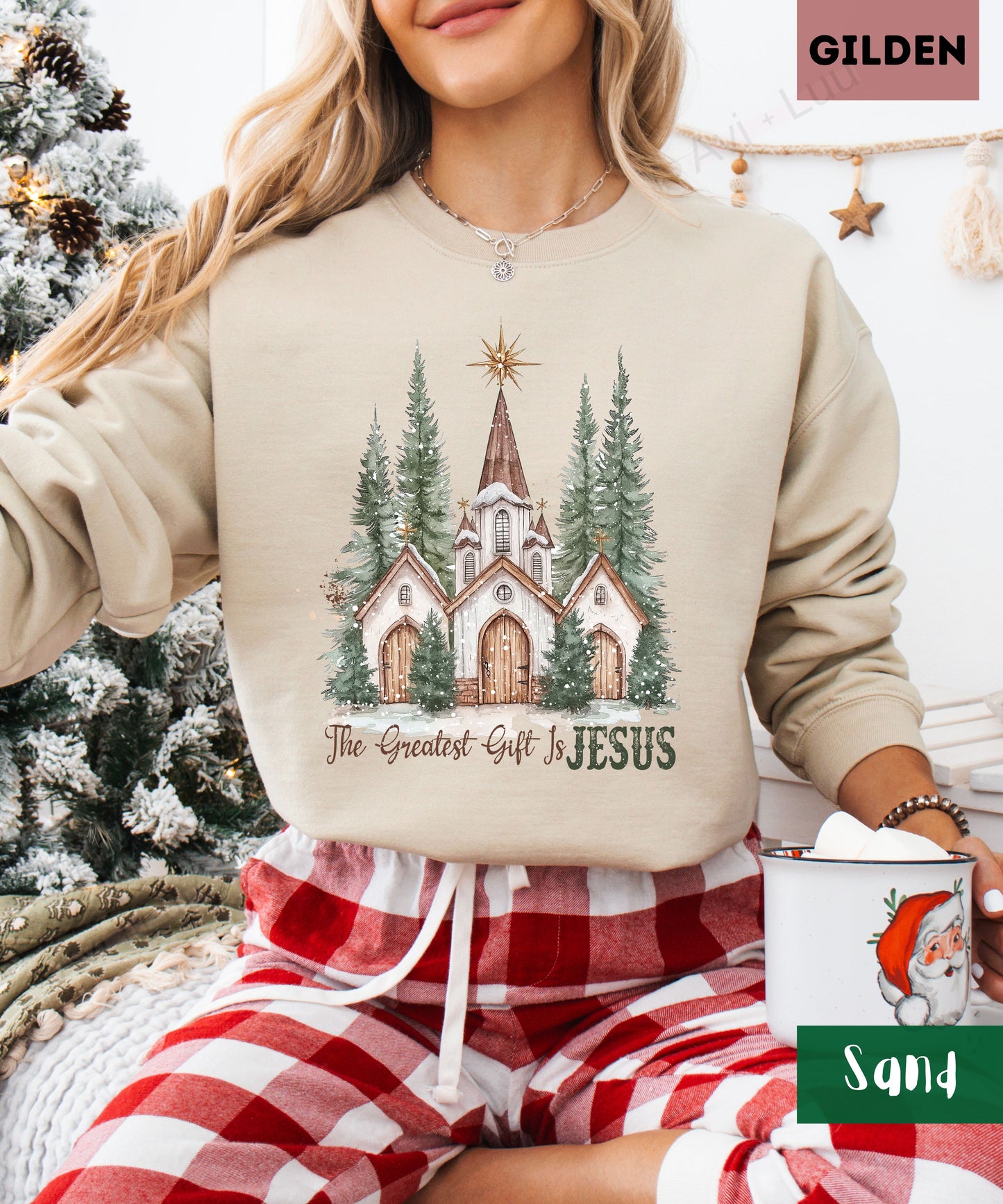 Greatest Gift Jesus Church | Gilden Unisex Sweatshirt