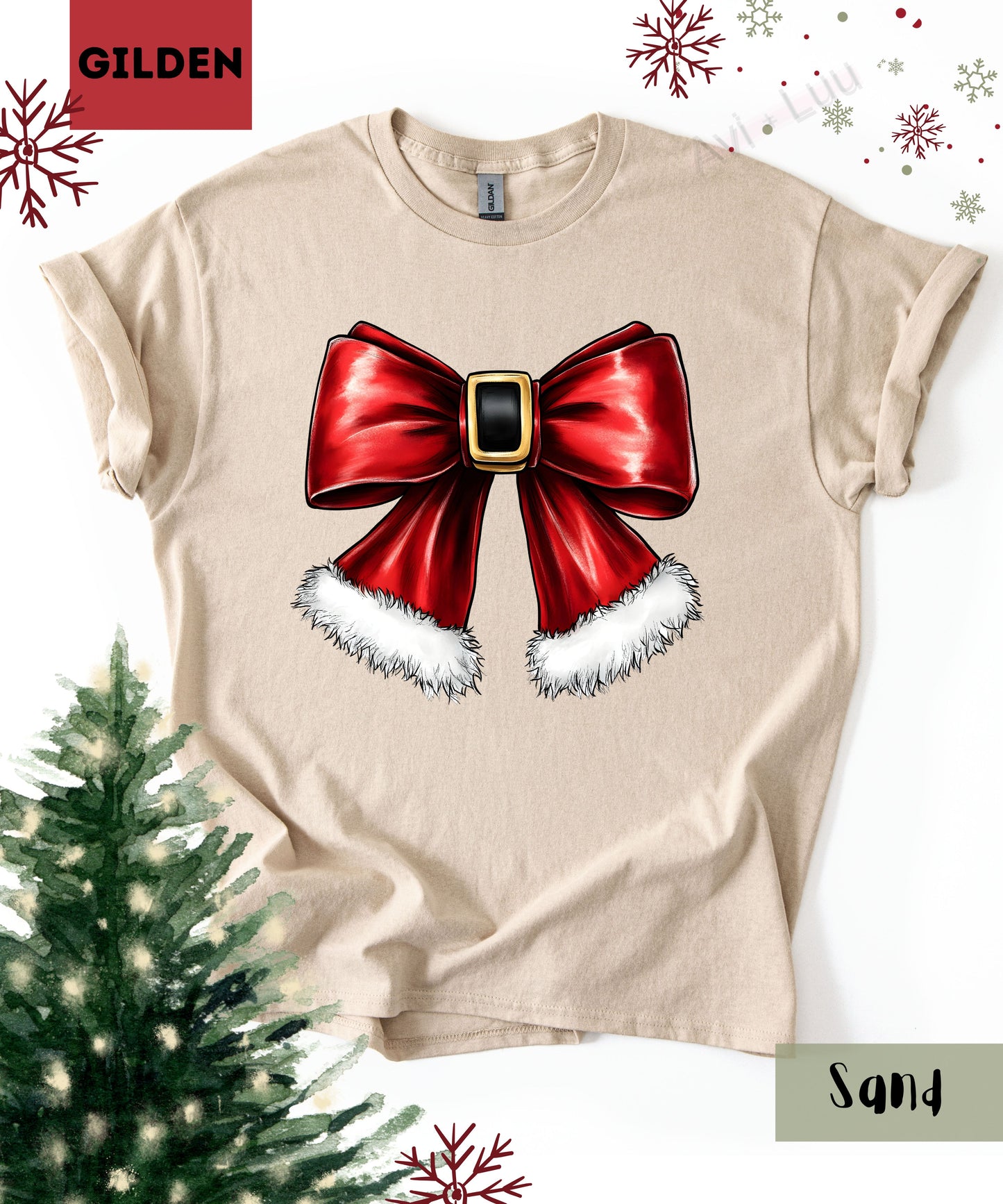 Santa Bow | Gilden Unisex T-Shirt
