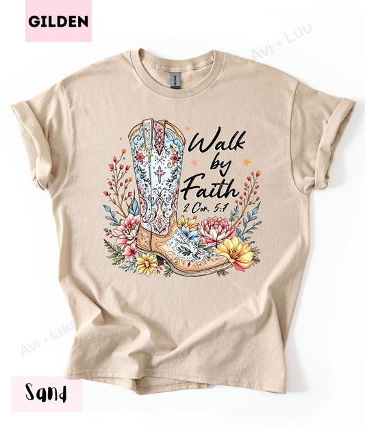 Walk By Faith Boot | Gilden Unisex T-Shirt