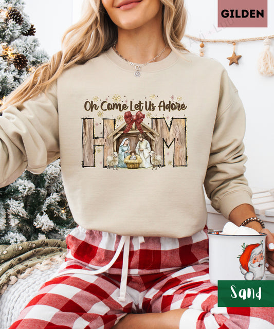 Oh Come Let Us Adore Him | Gilden Unisex Sweatshirt