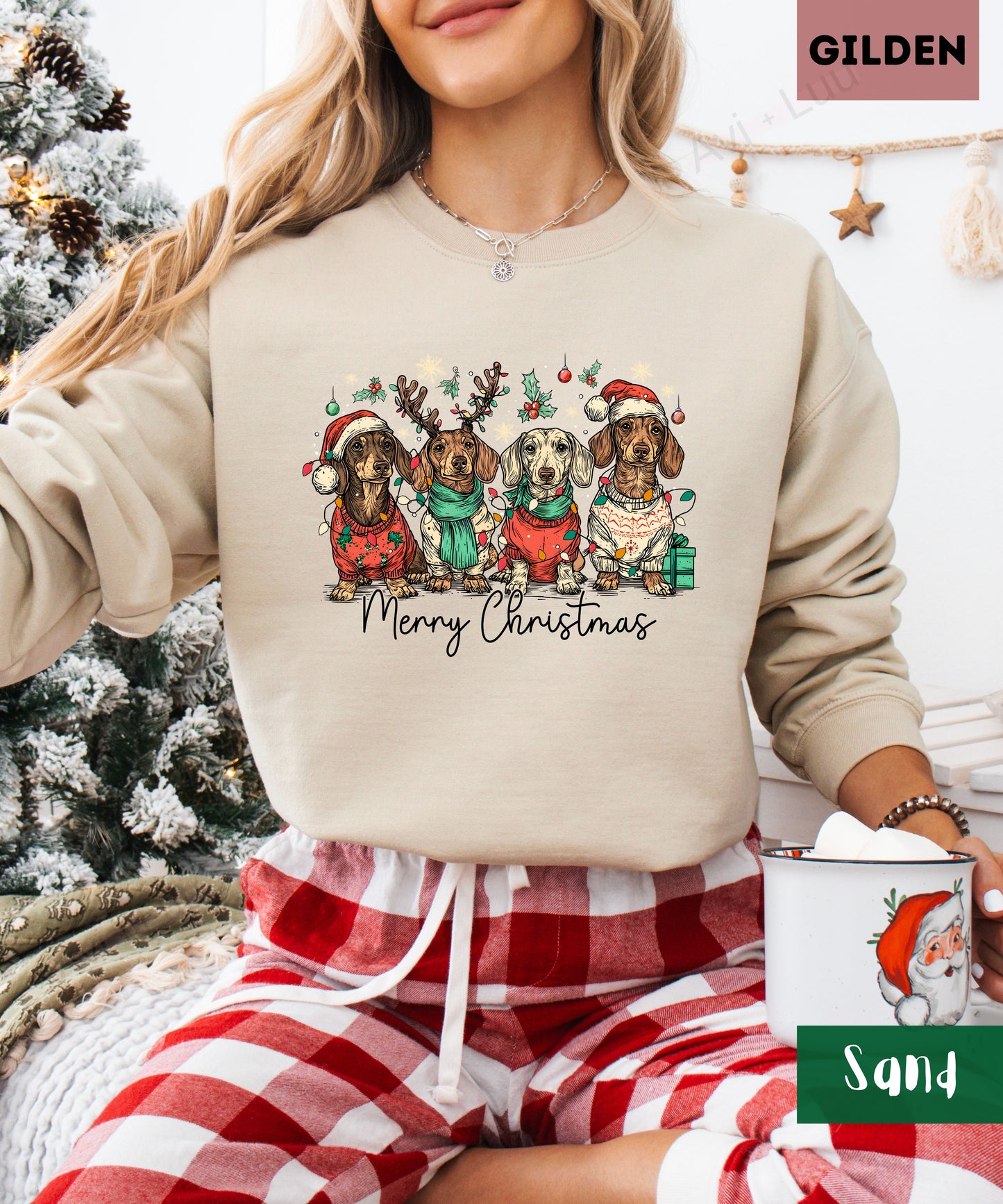 Dog Merry Christmas | Gilden Unisex Sweatshirt