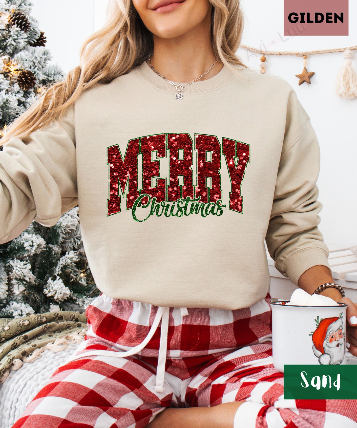Merry Christmas Sparkle | Gilden Unisex Sweatshirt