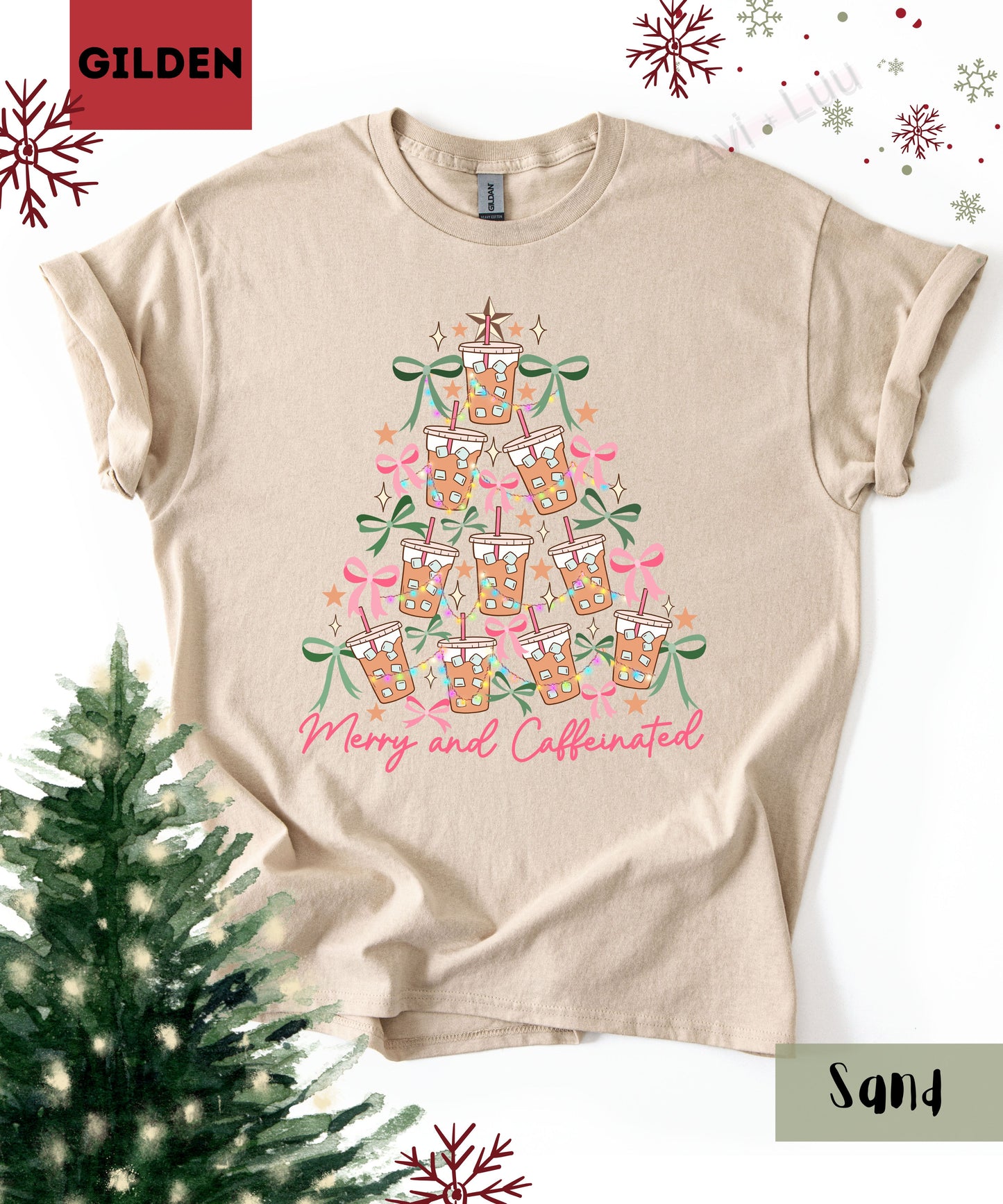 Merry And Caffinated | Gilden Unisex T-Shirt