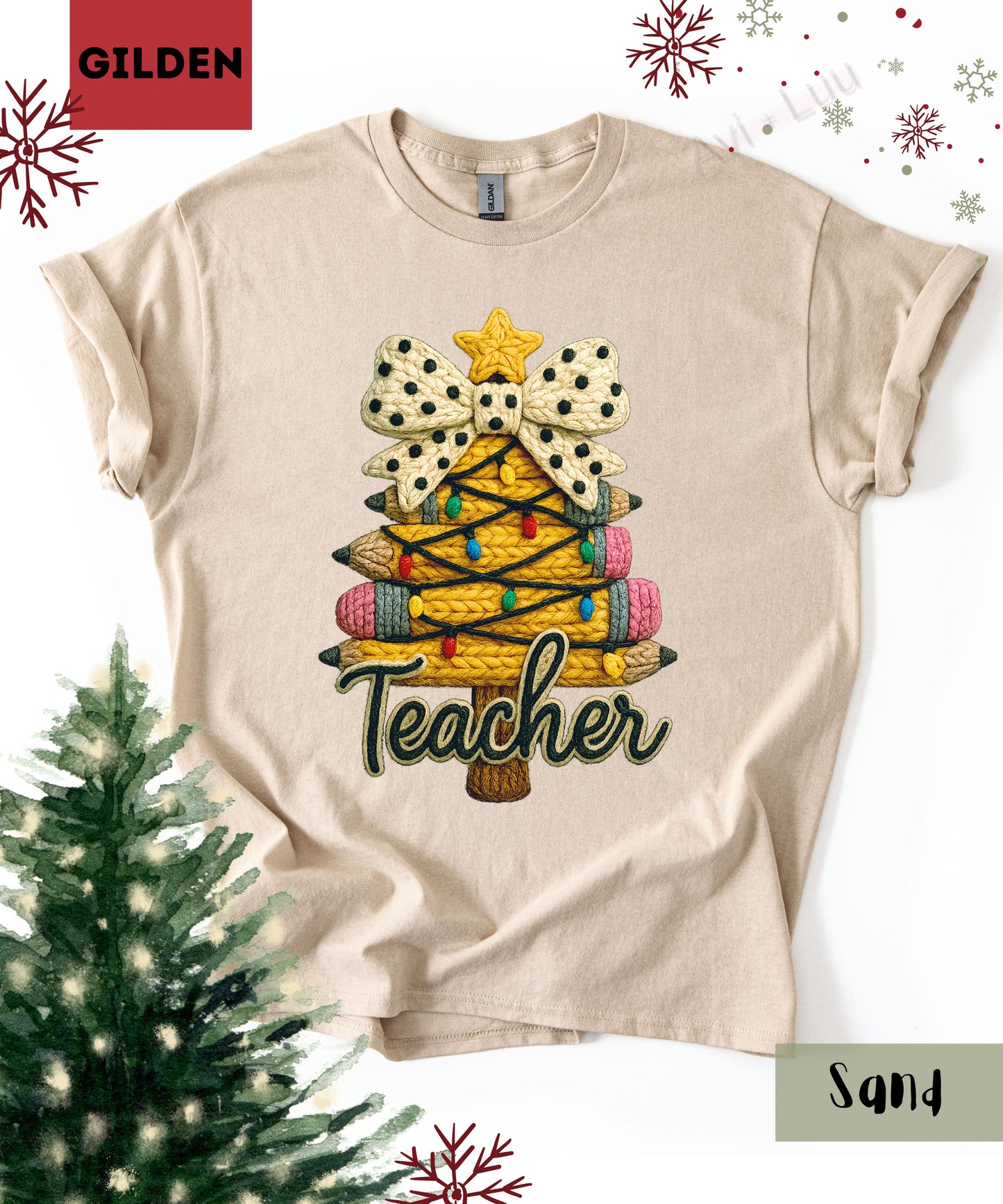 Teacher Pencil Tree | Gilden Unisex T-Shirt