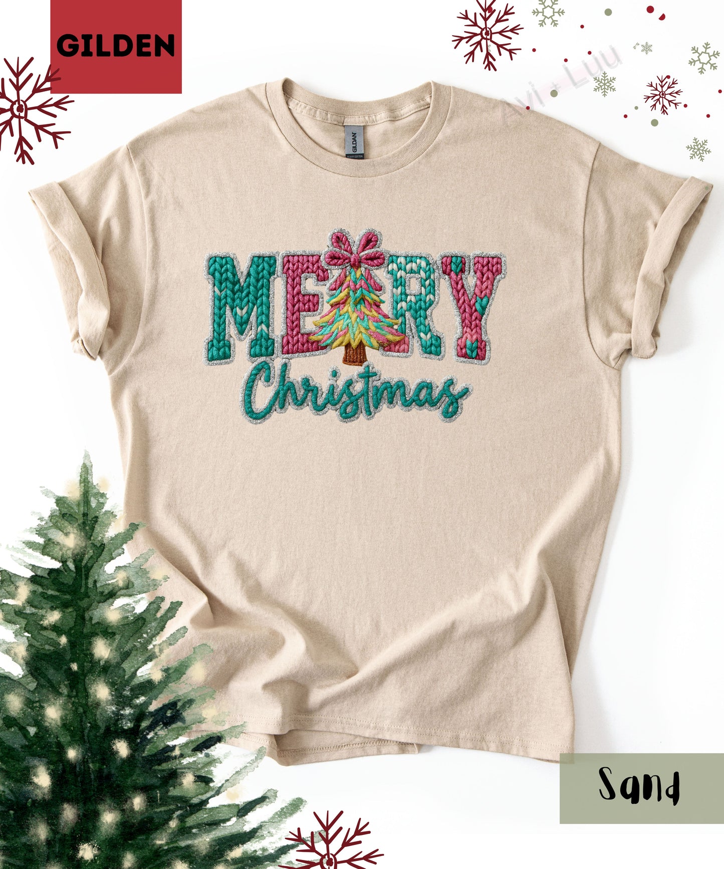 Crochet Merry Christmas | Gilden Unisex T-Shirt