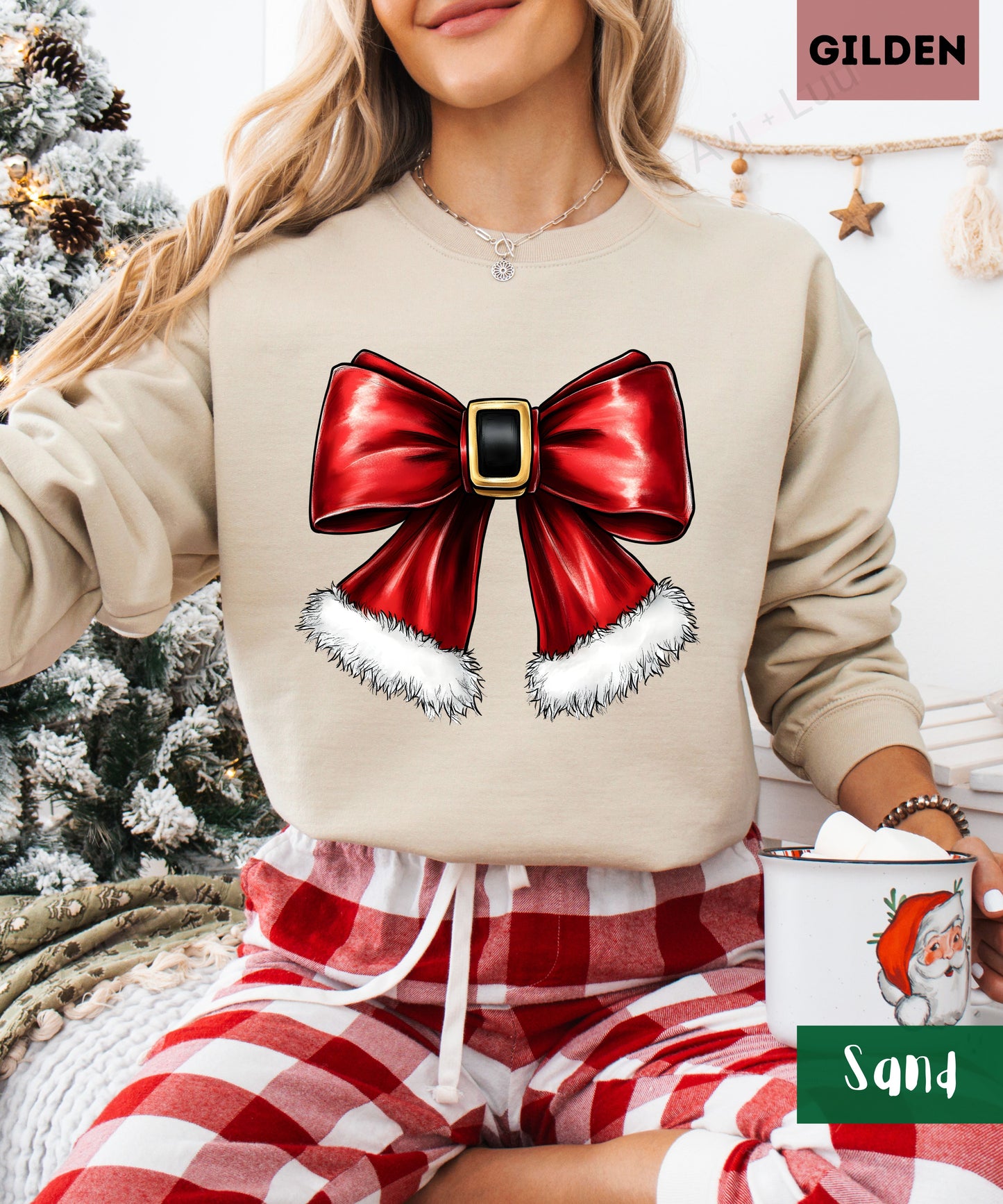 Santa Bow | Gilden Unisex Sweatshirt