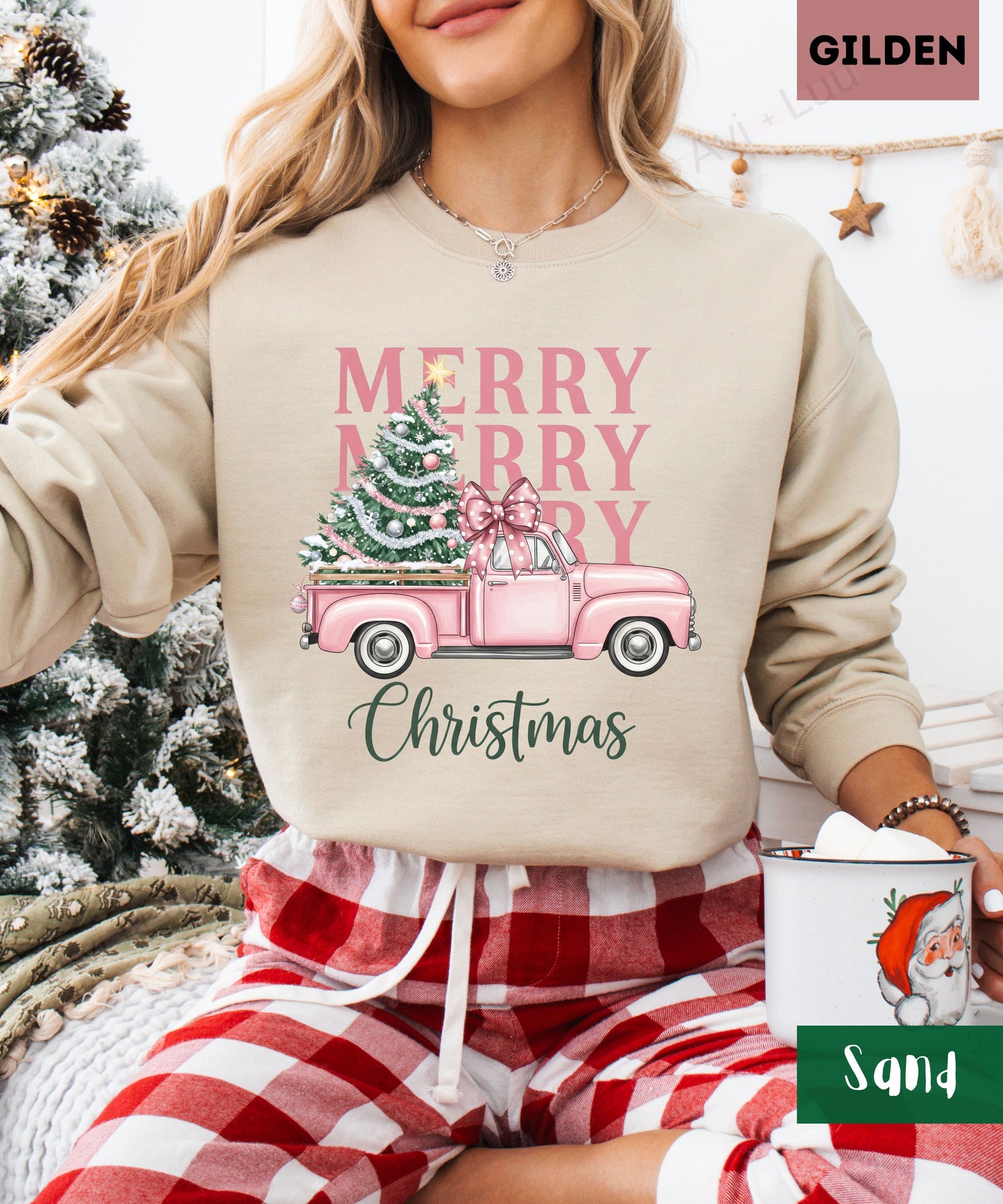 Merry Truck | Gilden Unisex Sweatshirt