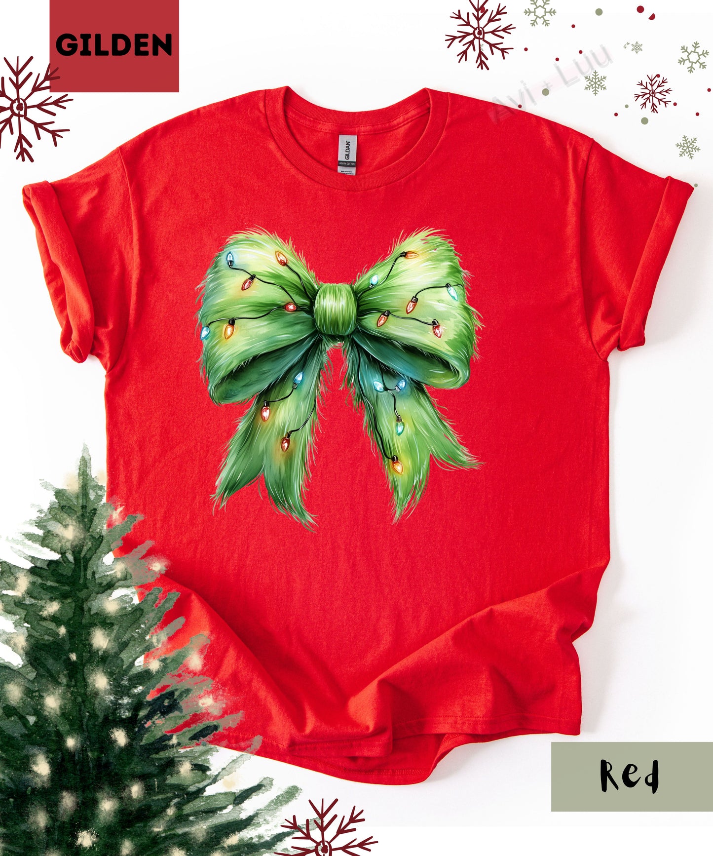Grinch Bow | Gilden Unisex T-Shirt