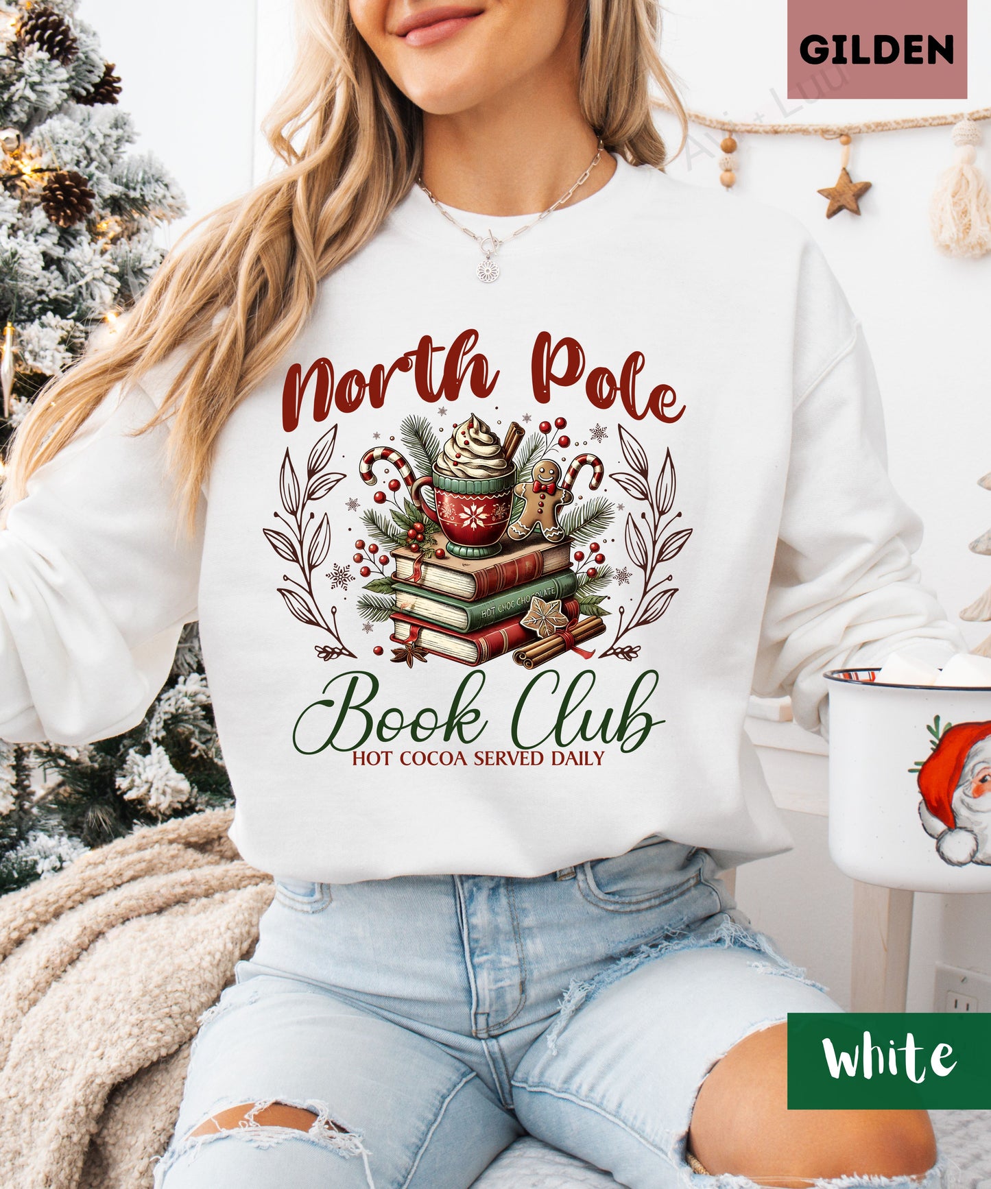 North Pole Book Club  | Gilden Unisex Sweatshirt