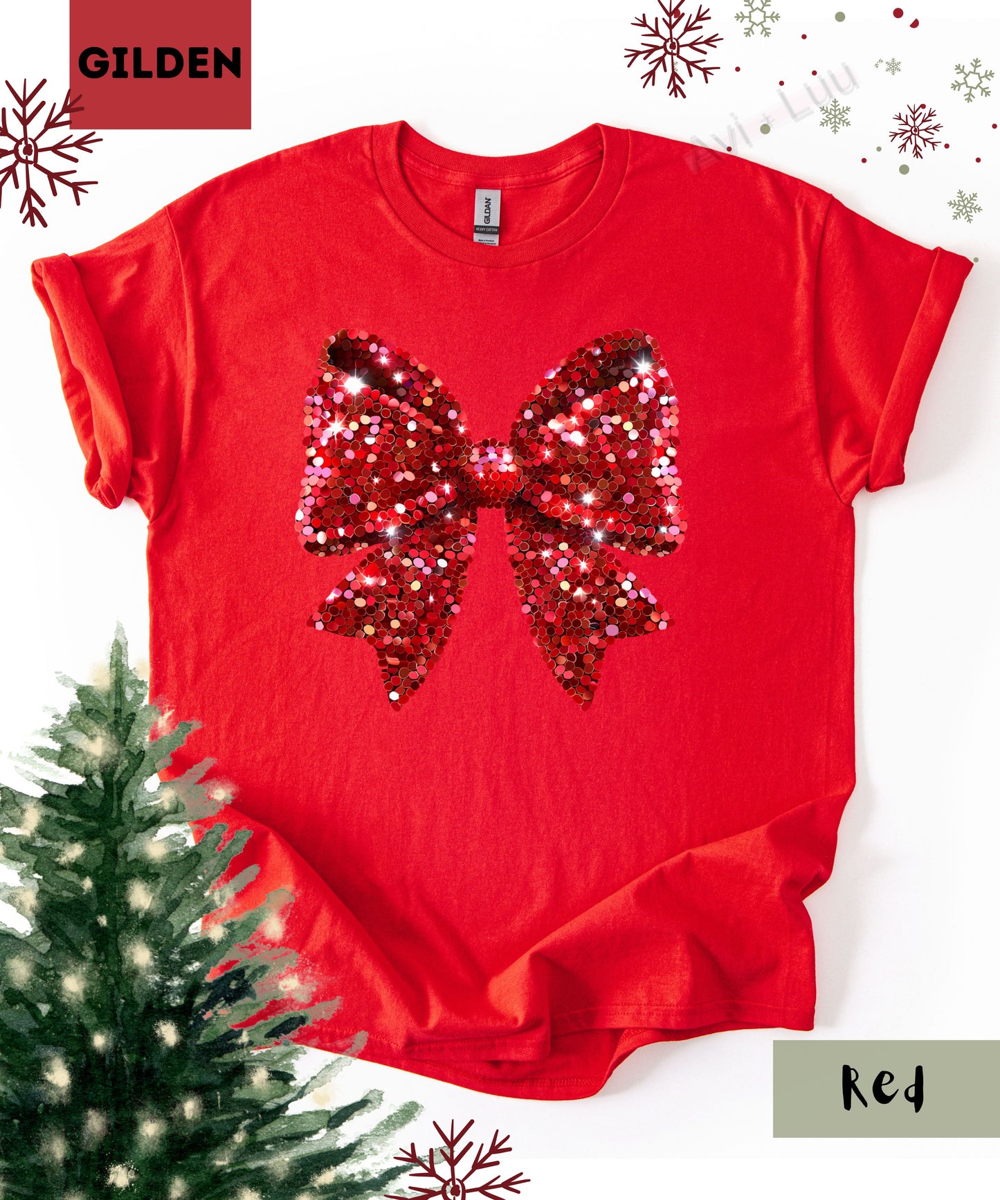 Red Bow | Gilden Unisex T-Shirt