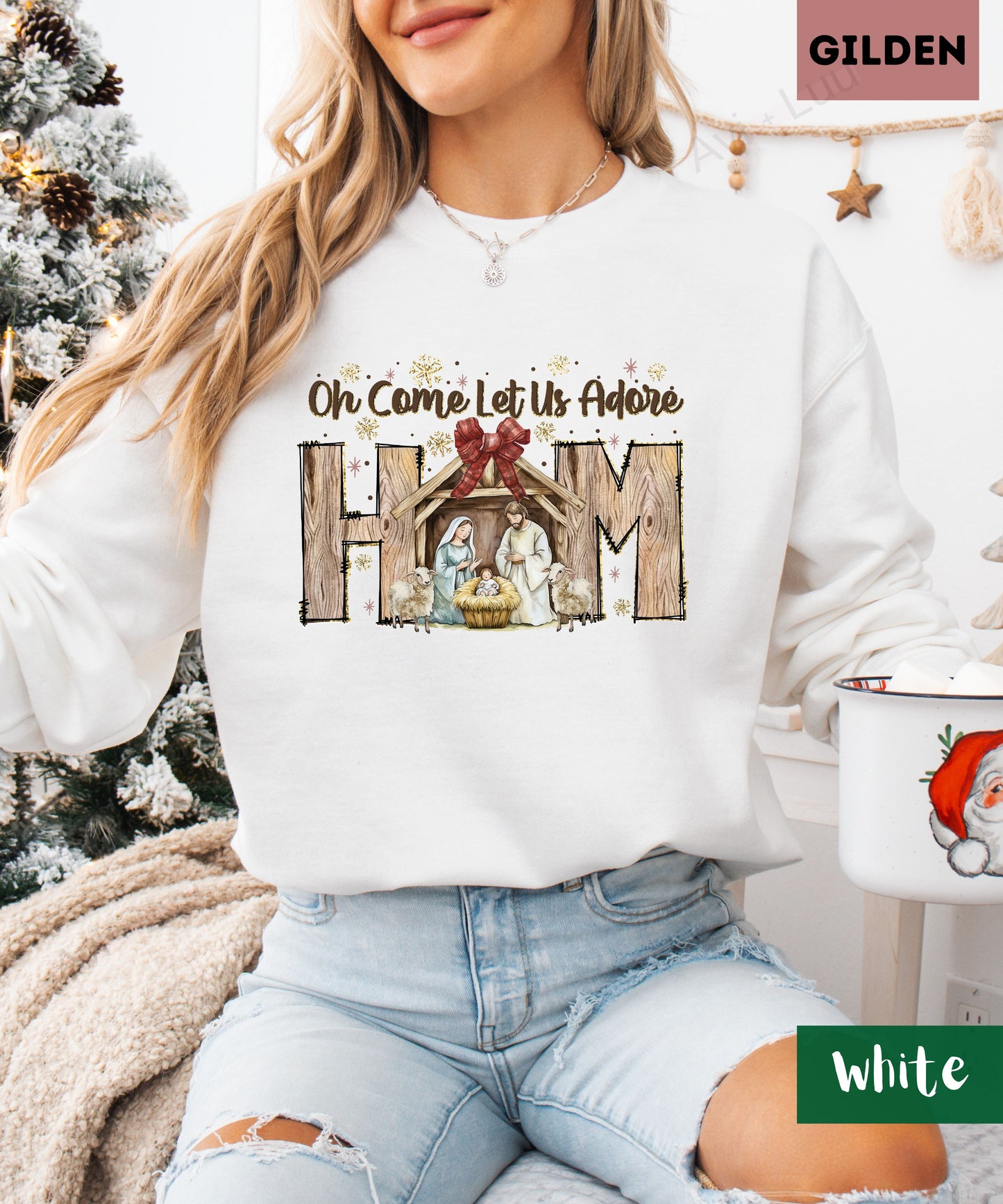 Oh Come Let Us Adore Him | Gilden Unisex Sweatshirt