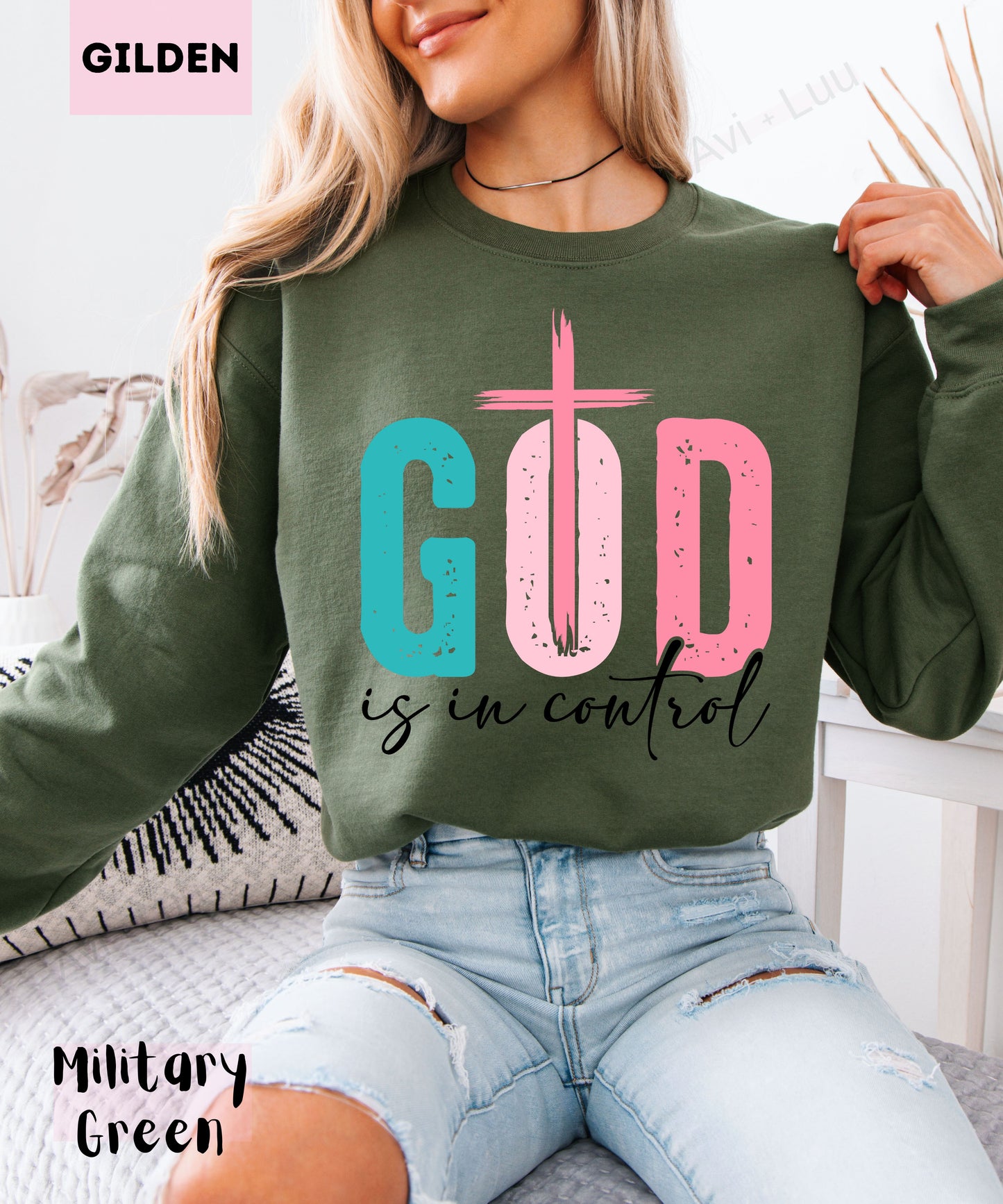 God Is In Control | Gilden Unisex Sweatshirt