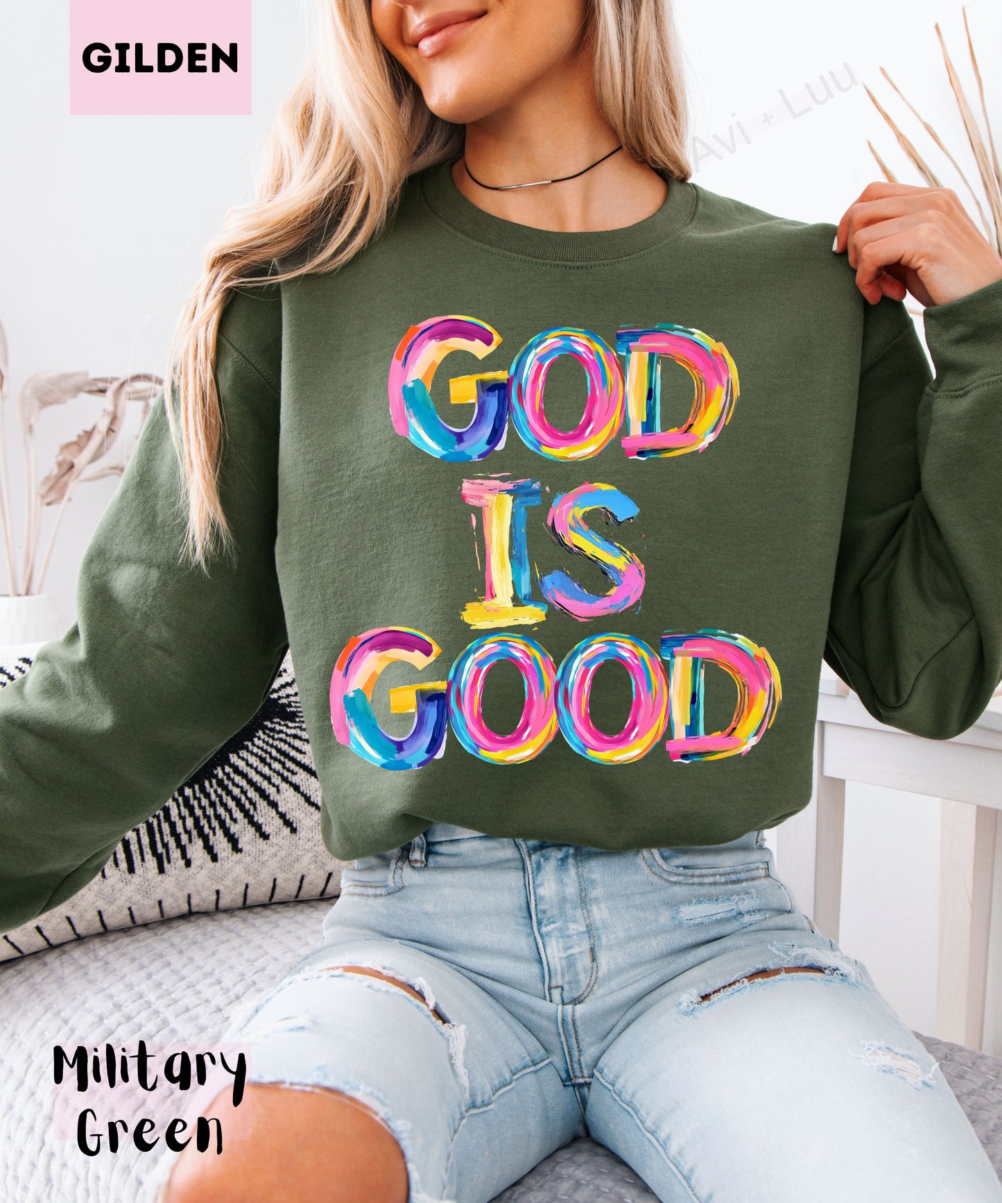 God Is Good Colorful | Gilden Unisex Sweatshirt