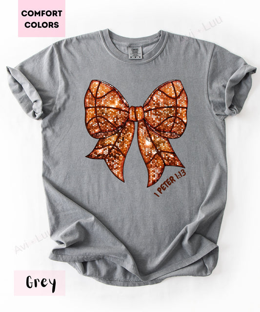 Basketball Bow  | Comfort Colors Unisex T-Shirt
