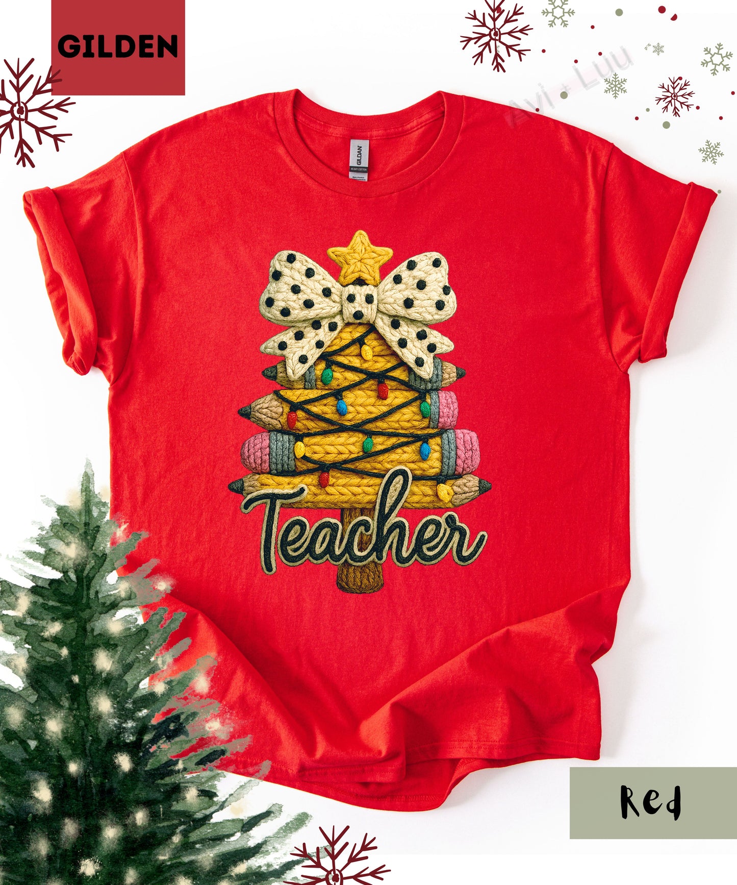 Teacher Pencil Tree | Gilden Unisex T-Shirt