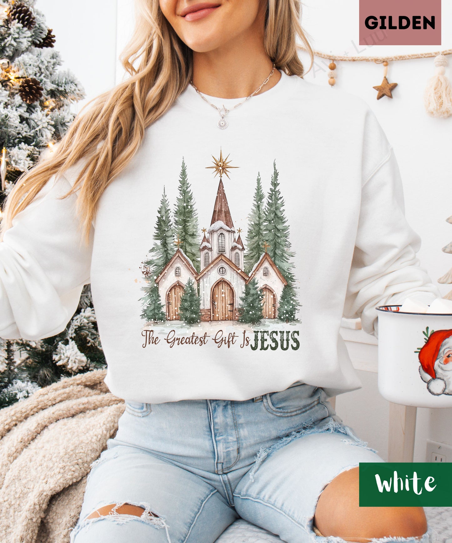 Greatest Gift Jesus Church | Gilden Unisex Sweatshirt