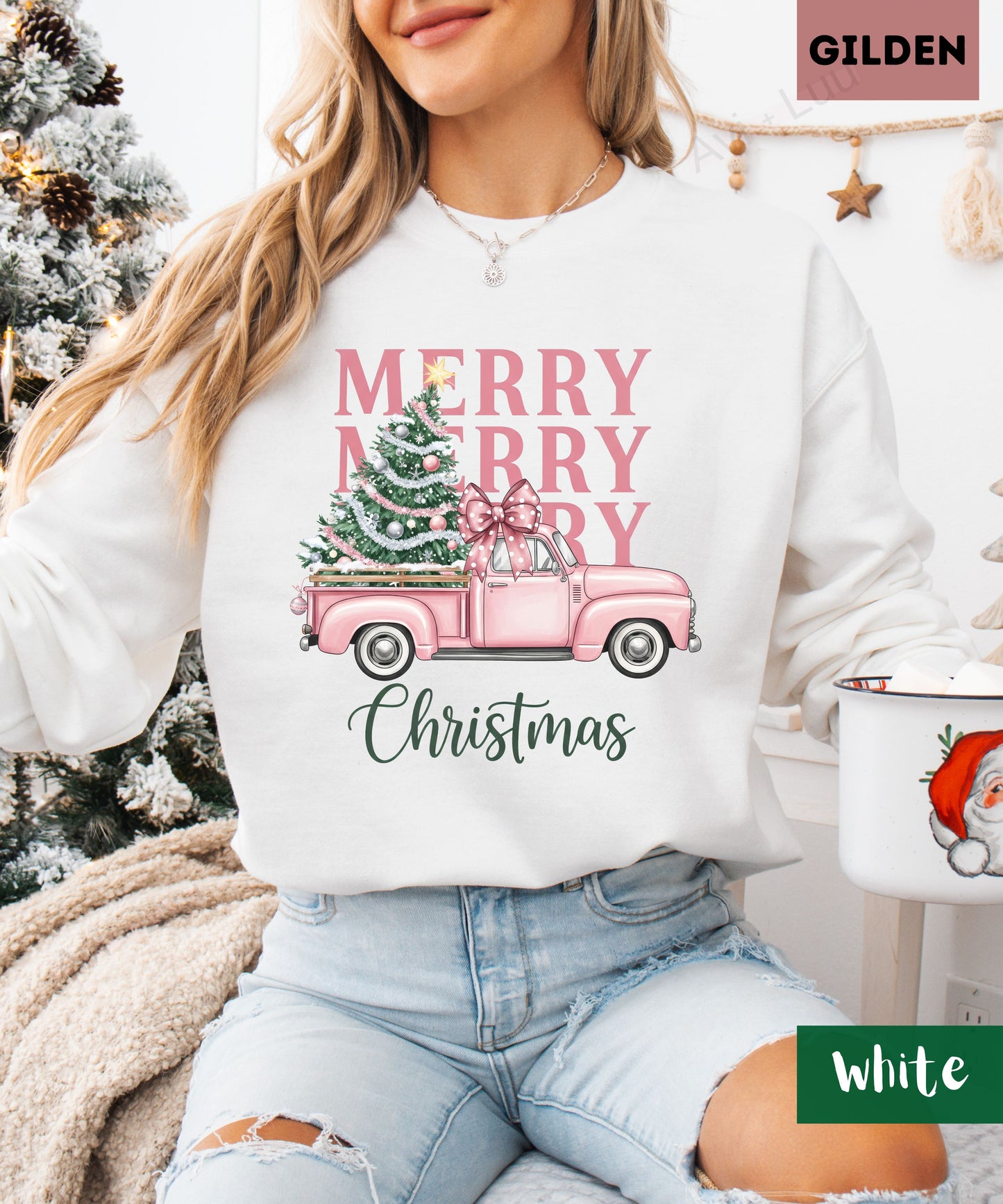 Merry Truck | Gilden Unisex Sweatshirt