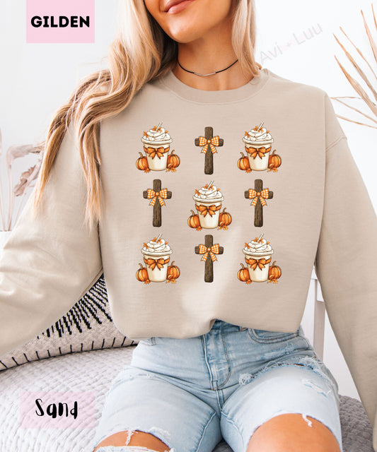 Pumpkin Spice Cross | Gilden Unisex Sweatshirt