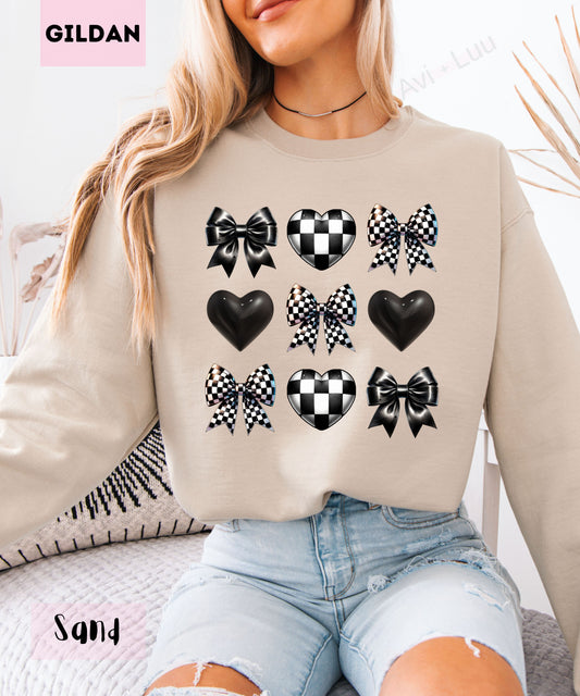 Checkered Bow + Heart